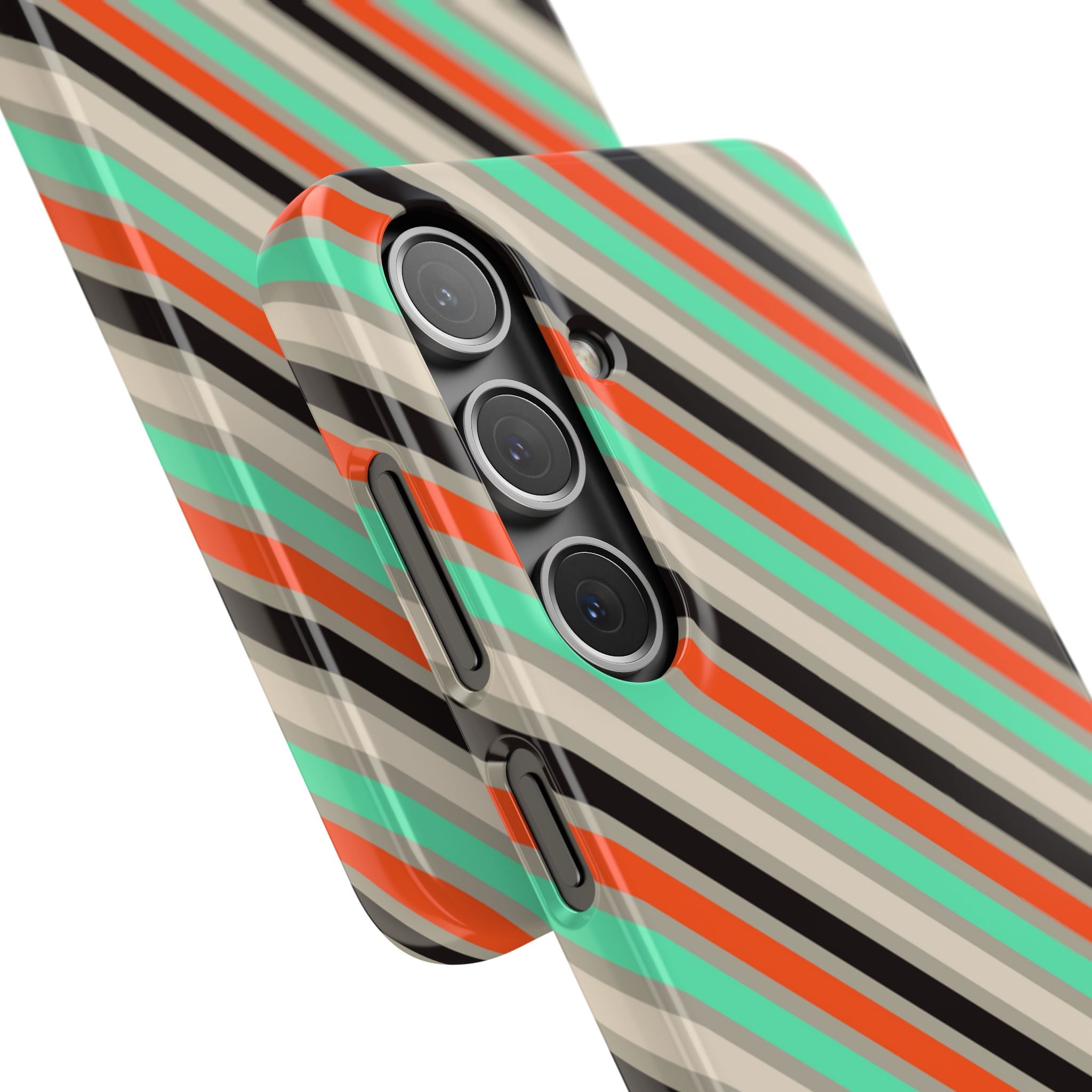 Mint Orange Stripes Snap Case