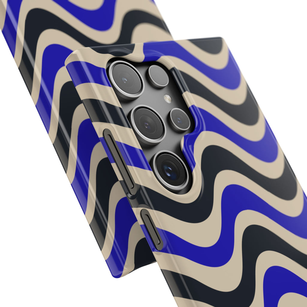 Black & Blue Waves Snap Case
