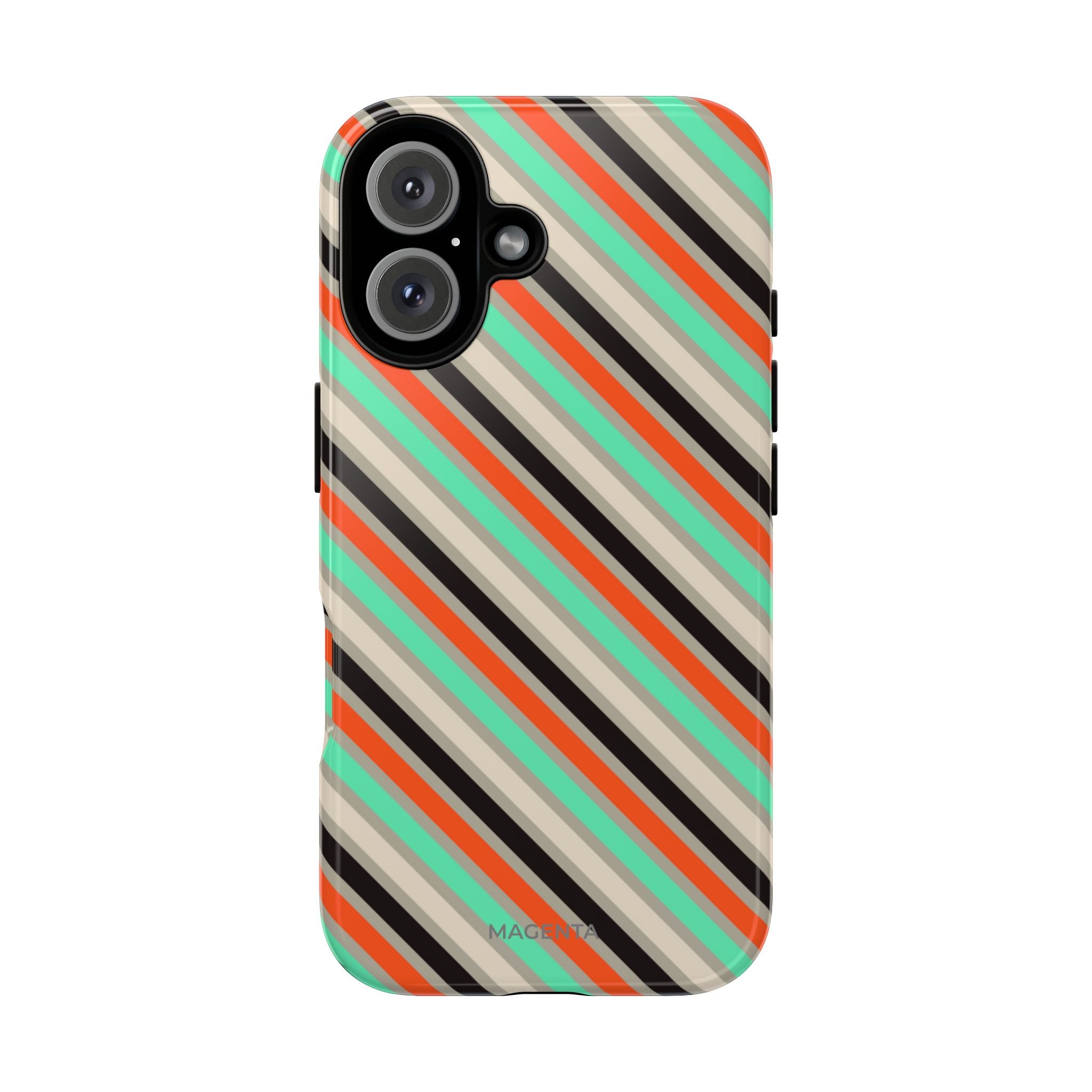 Mint-Coral Stripes Tough Case