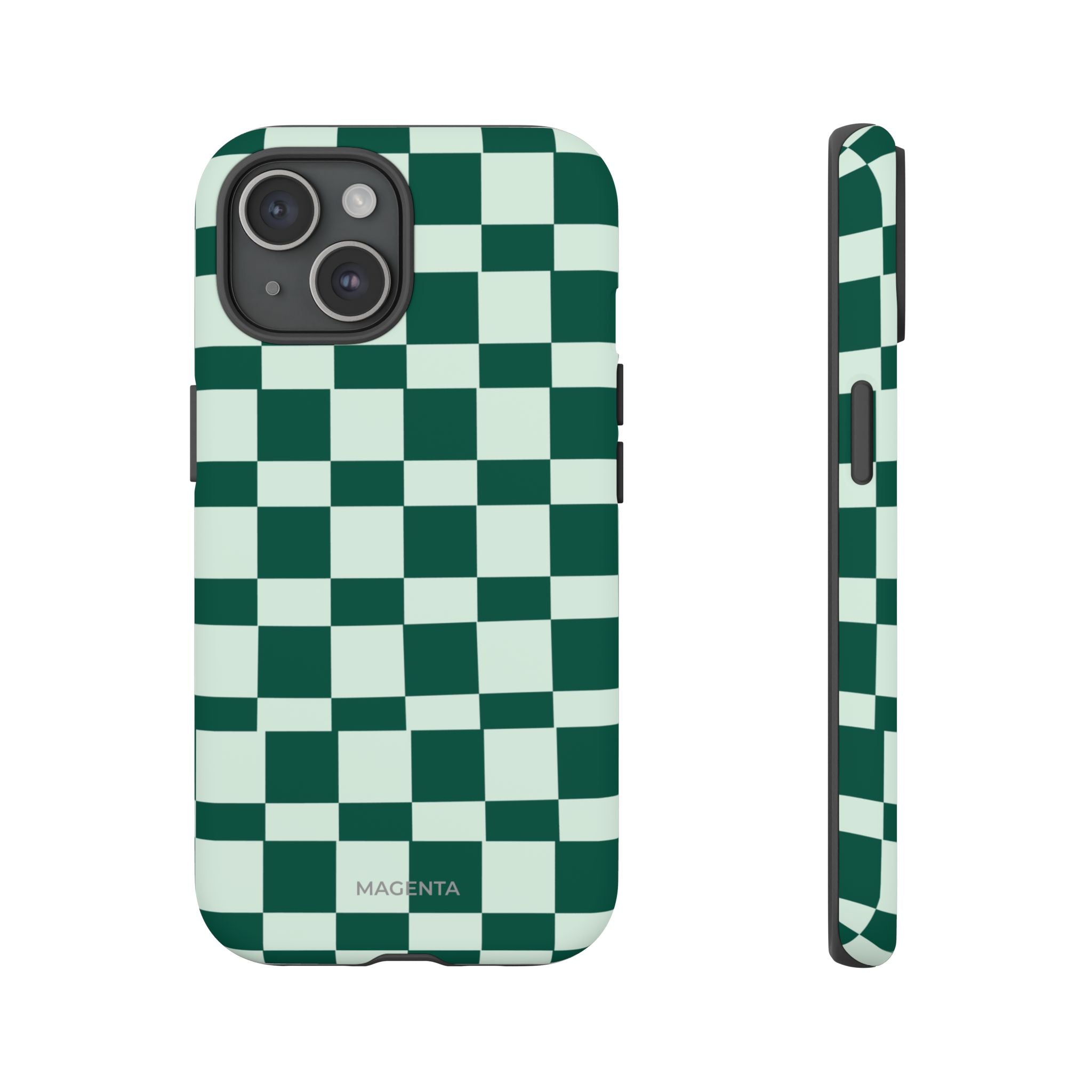 Deep Green Check Tough Case