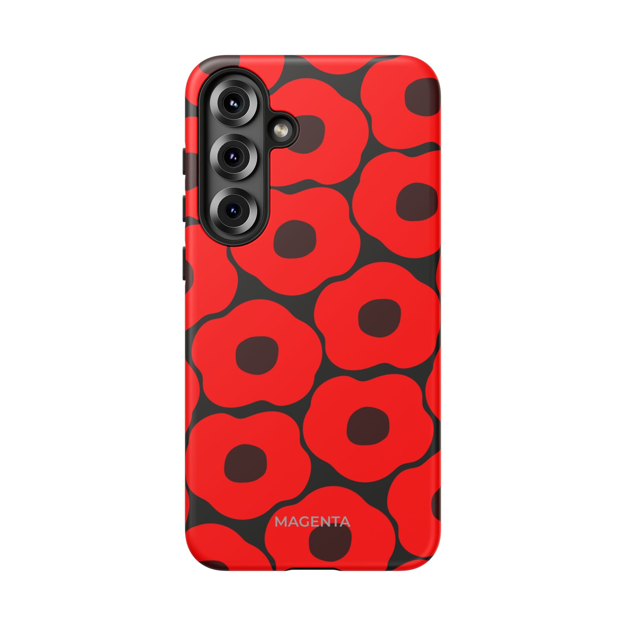 Red Poppy On Black Tough Case