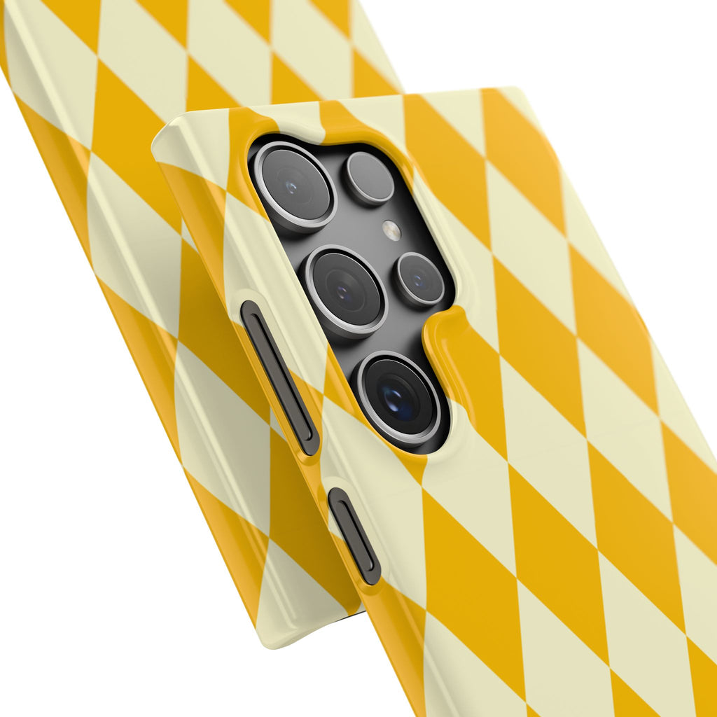 Yellow & Cream Geometric Snap Case