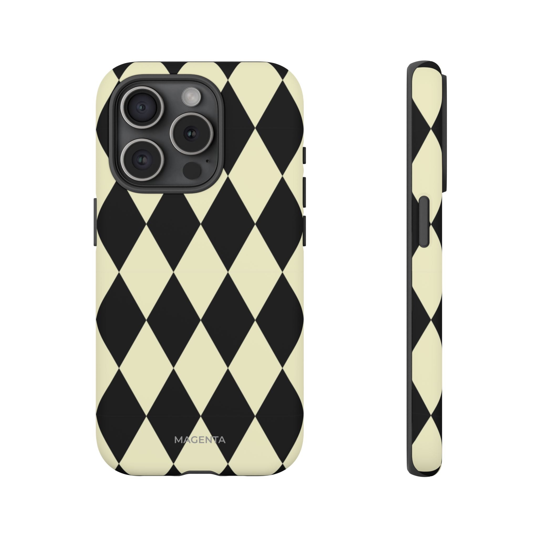 Black & Cream Geometric Tough Case