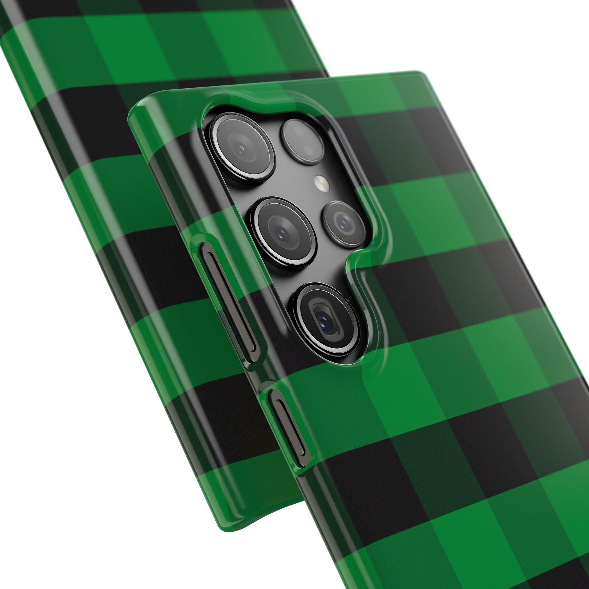 Green Plaid Snap Case