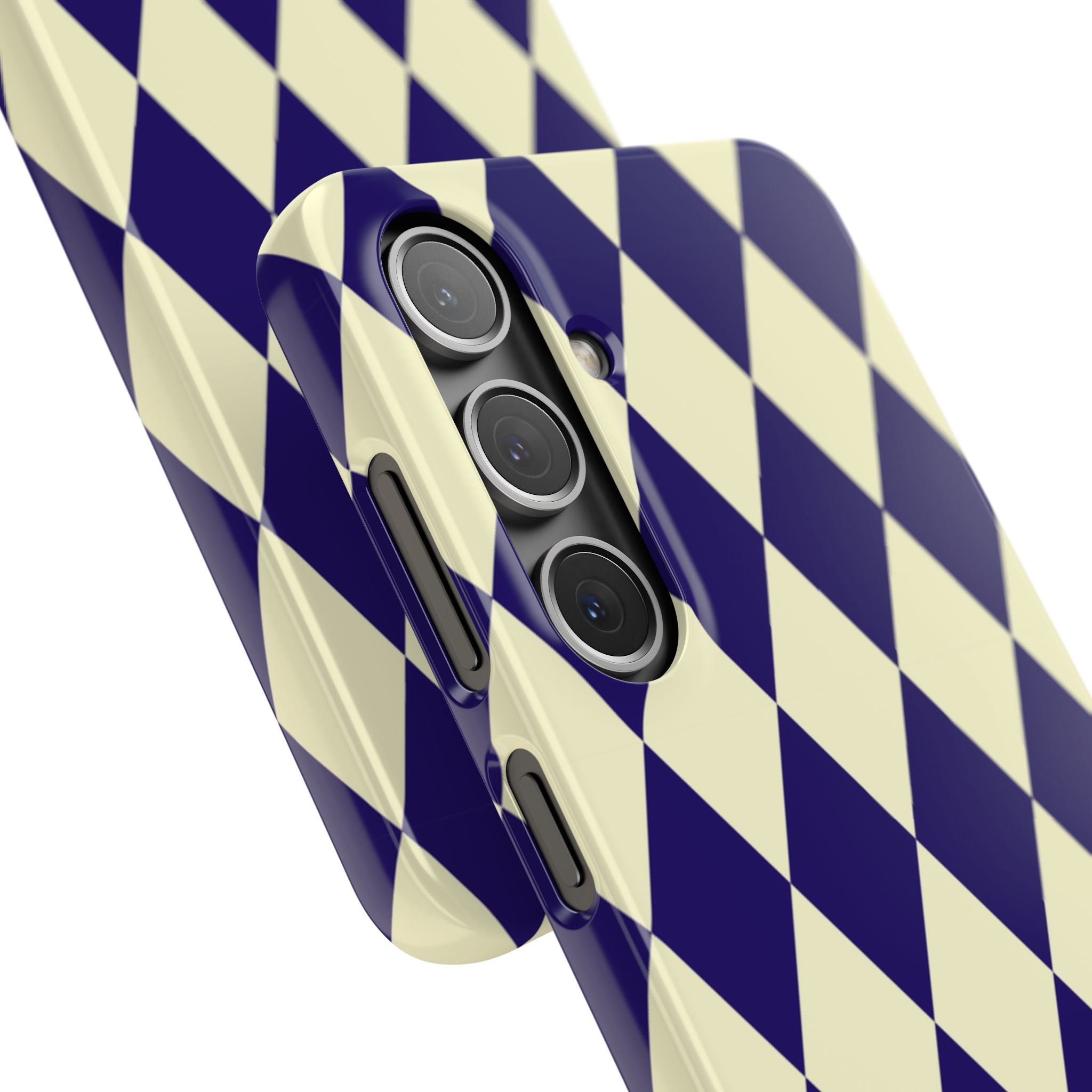 Navy & Cream Geometric Snap Case