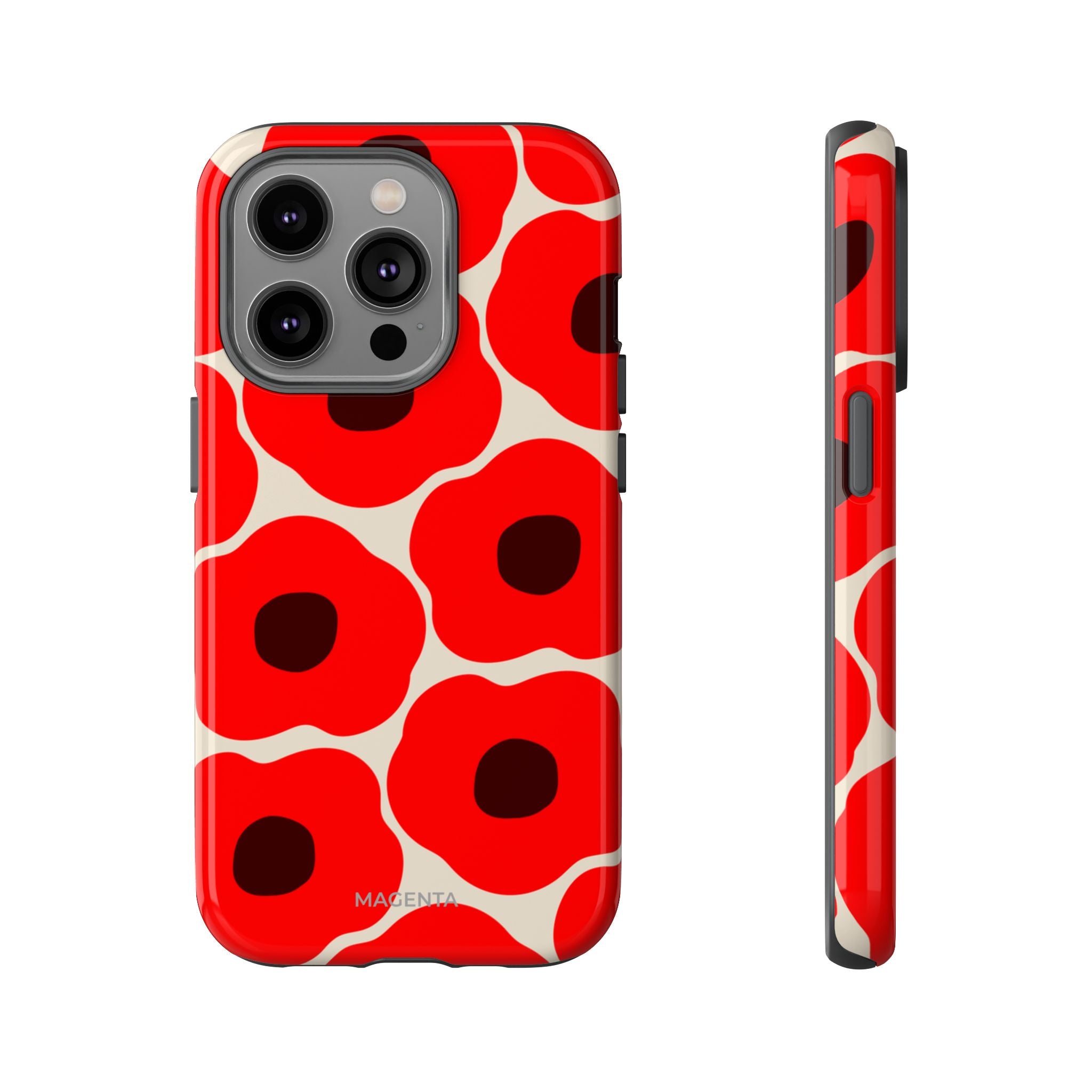 Red Poppy On Cream Tough Case