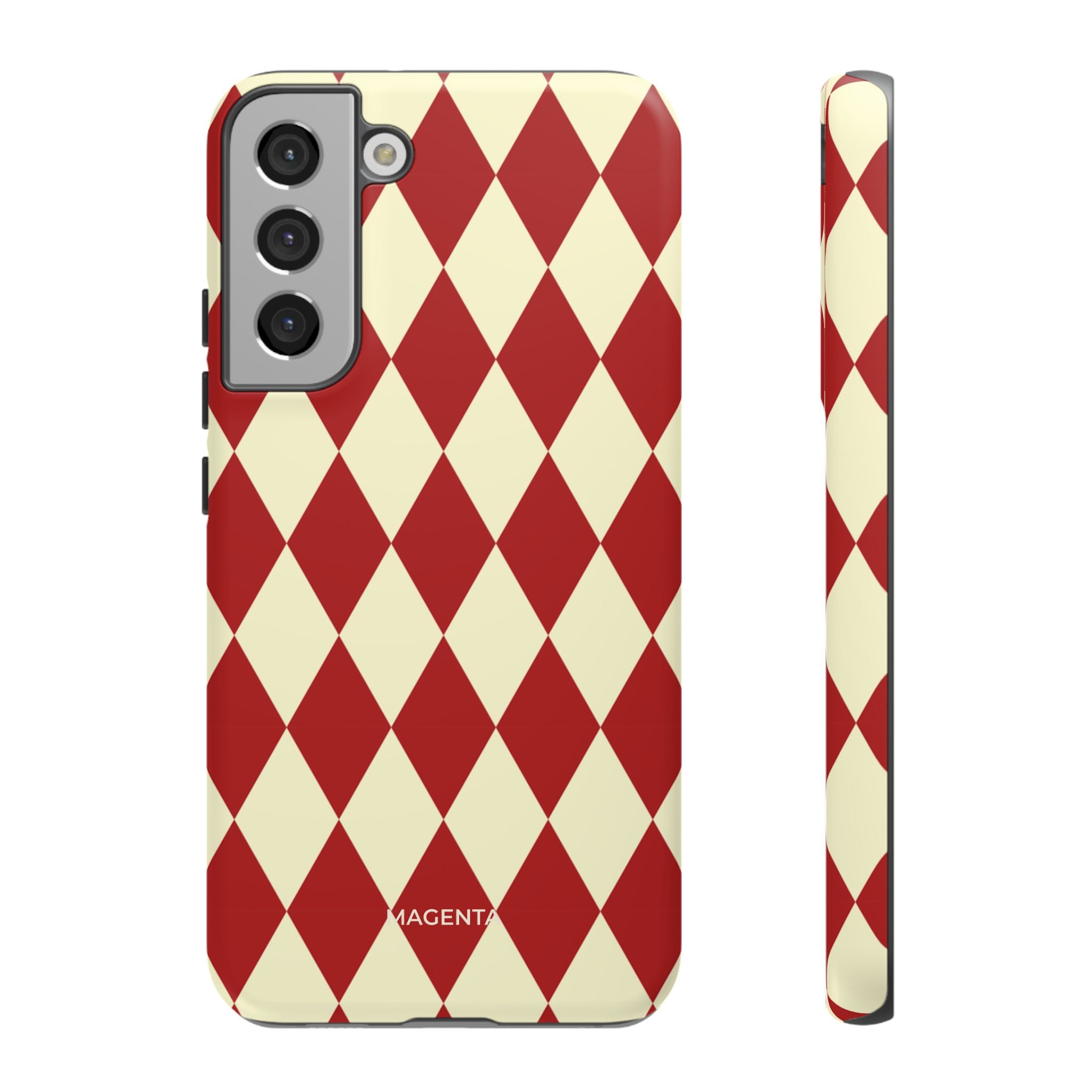 Maroon & Cream Geometric Tough Case