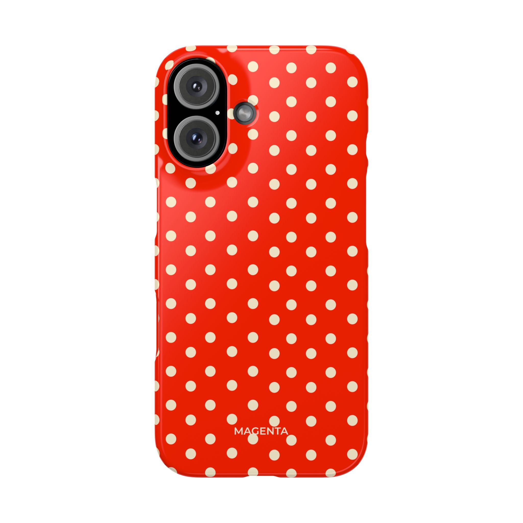 Cream on Scarlet Polka Dot Snap Case