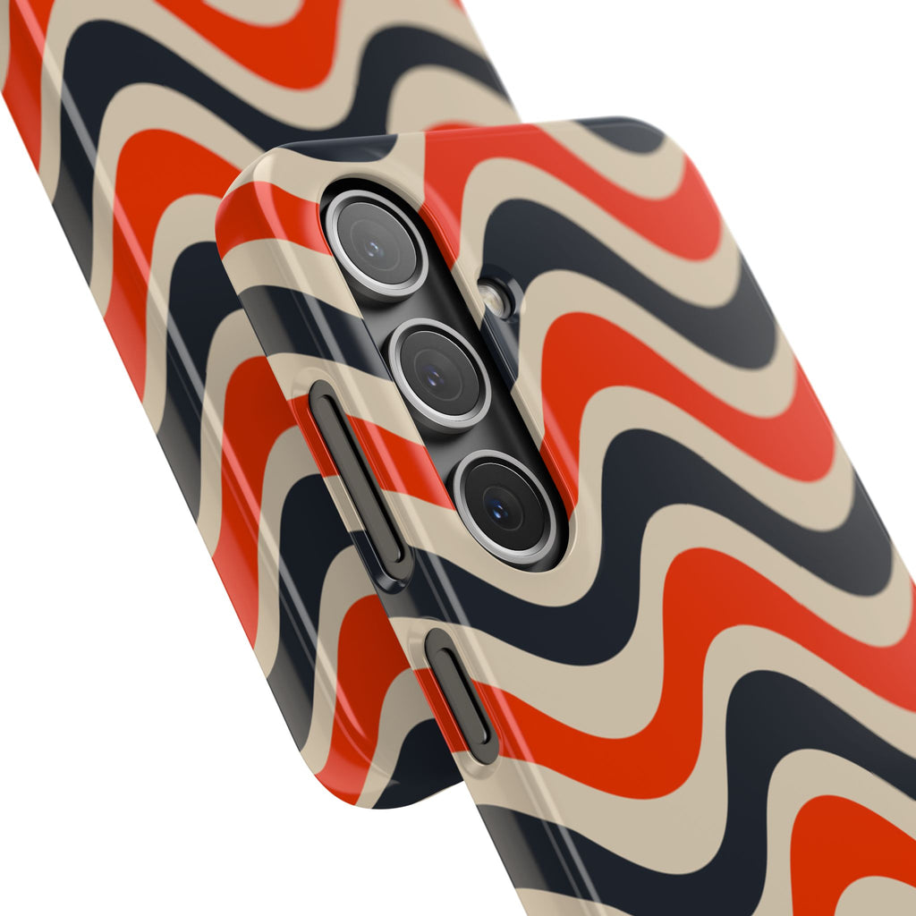 Black & Red Waves Snap Case