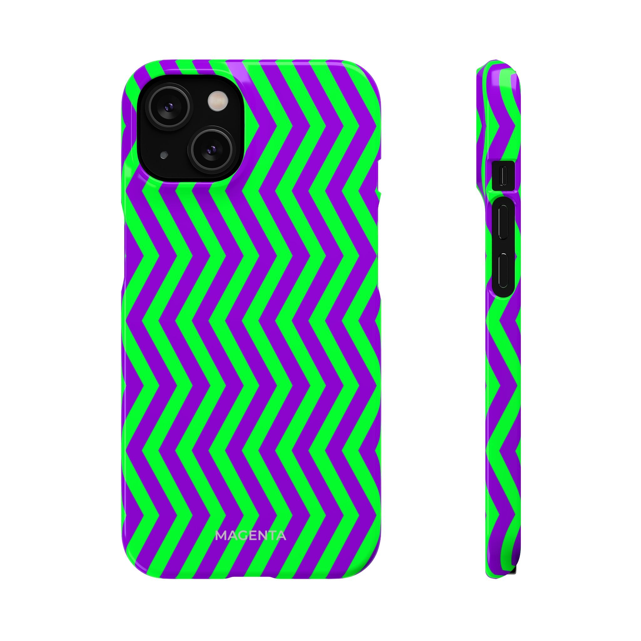 Green Purple Chevron Snap Case