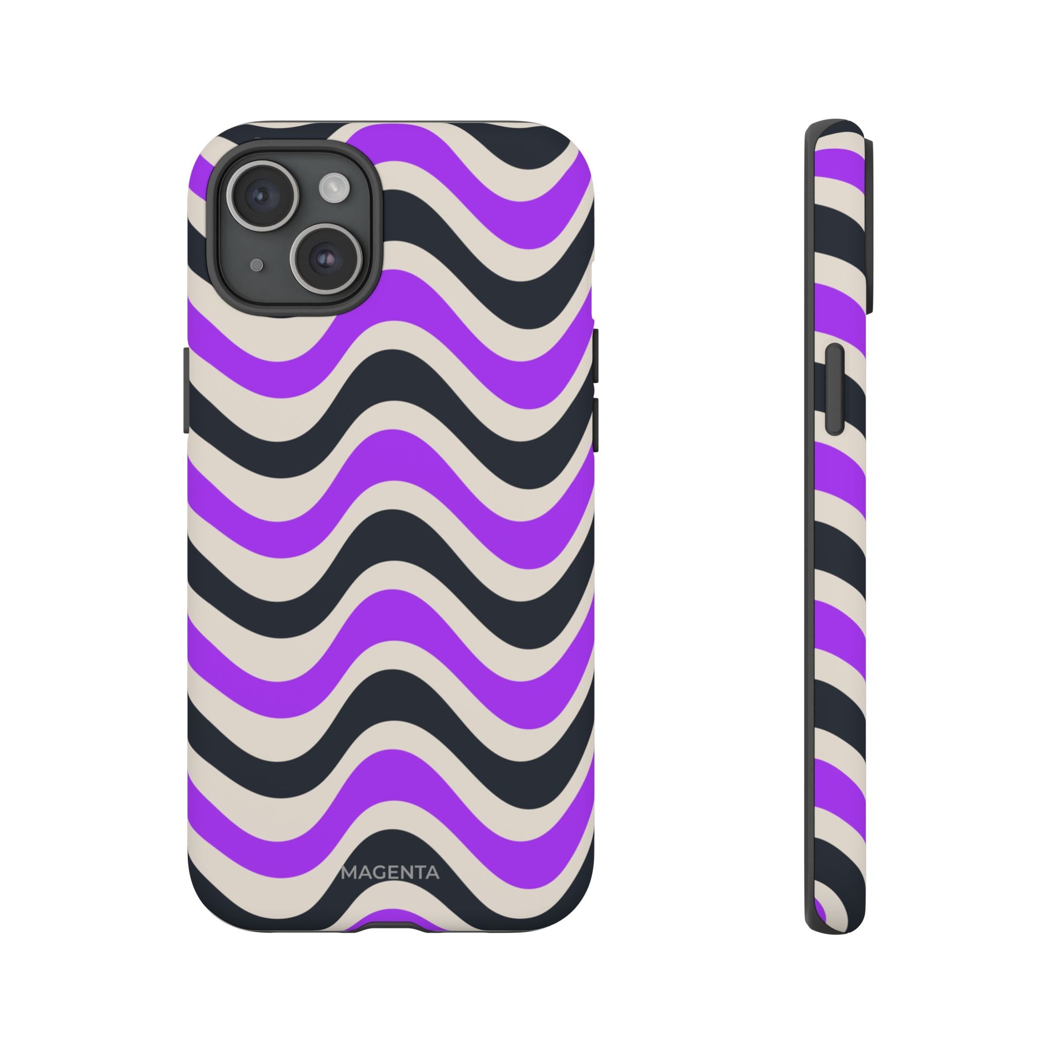 Purple Black Waves Tough Case