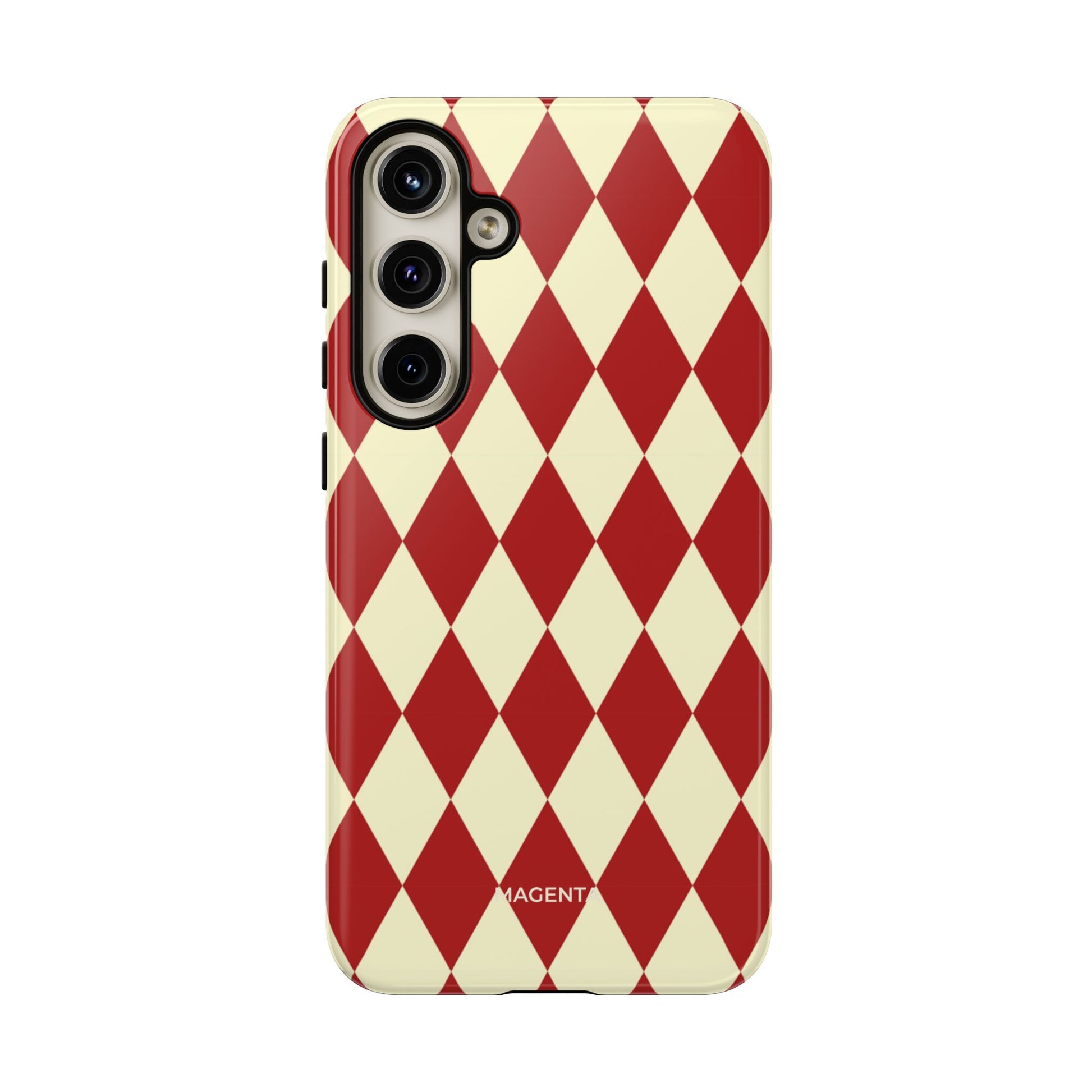 Maroon & Cream Geometric Tough Case