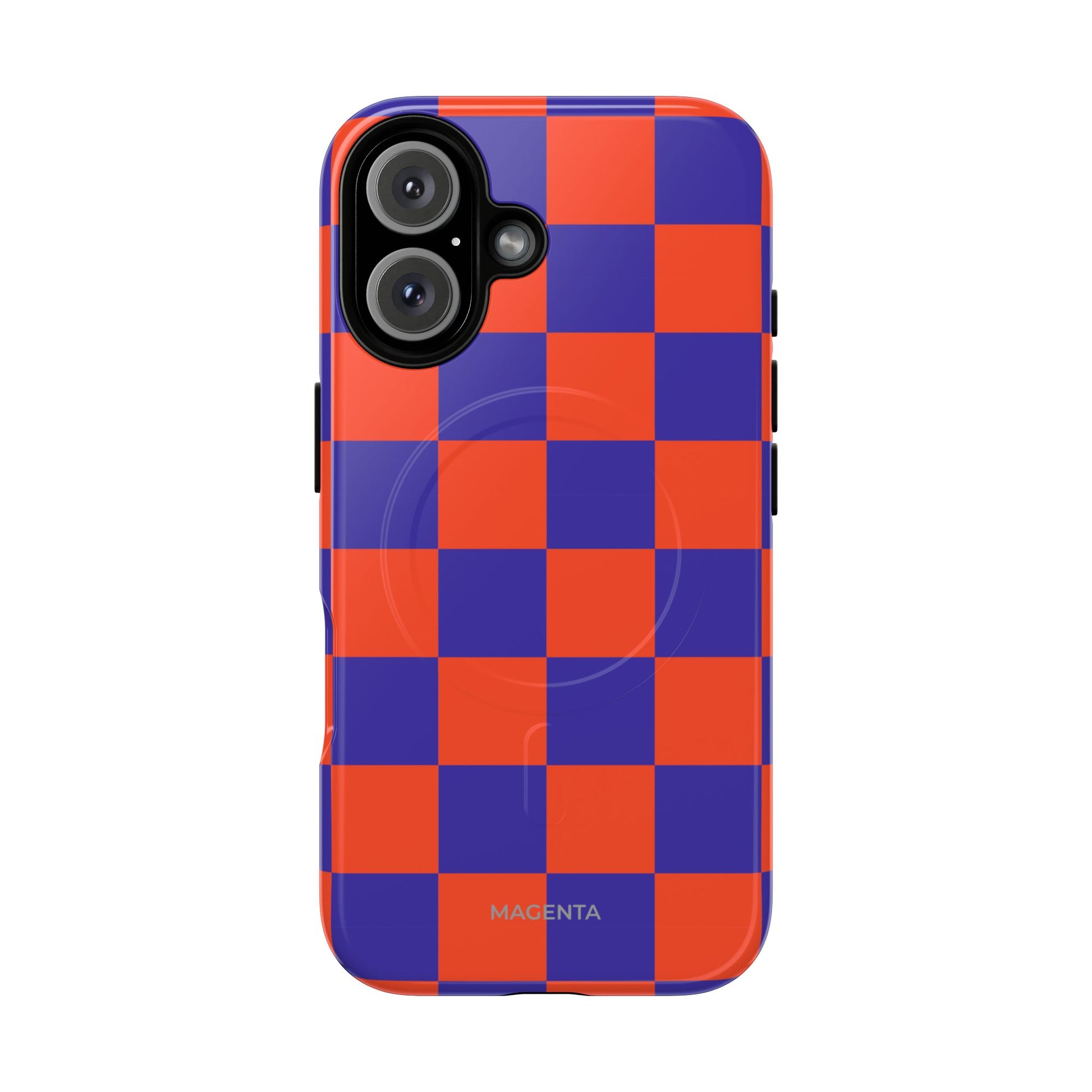 Blue & Orange Checkmate Tough Mag Case