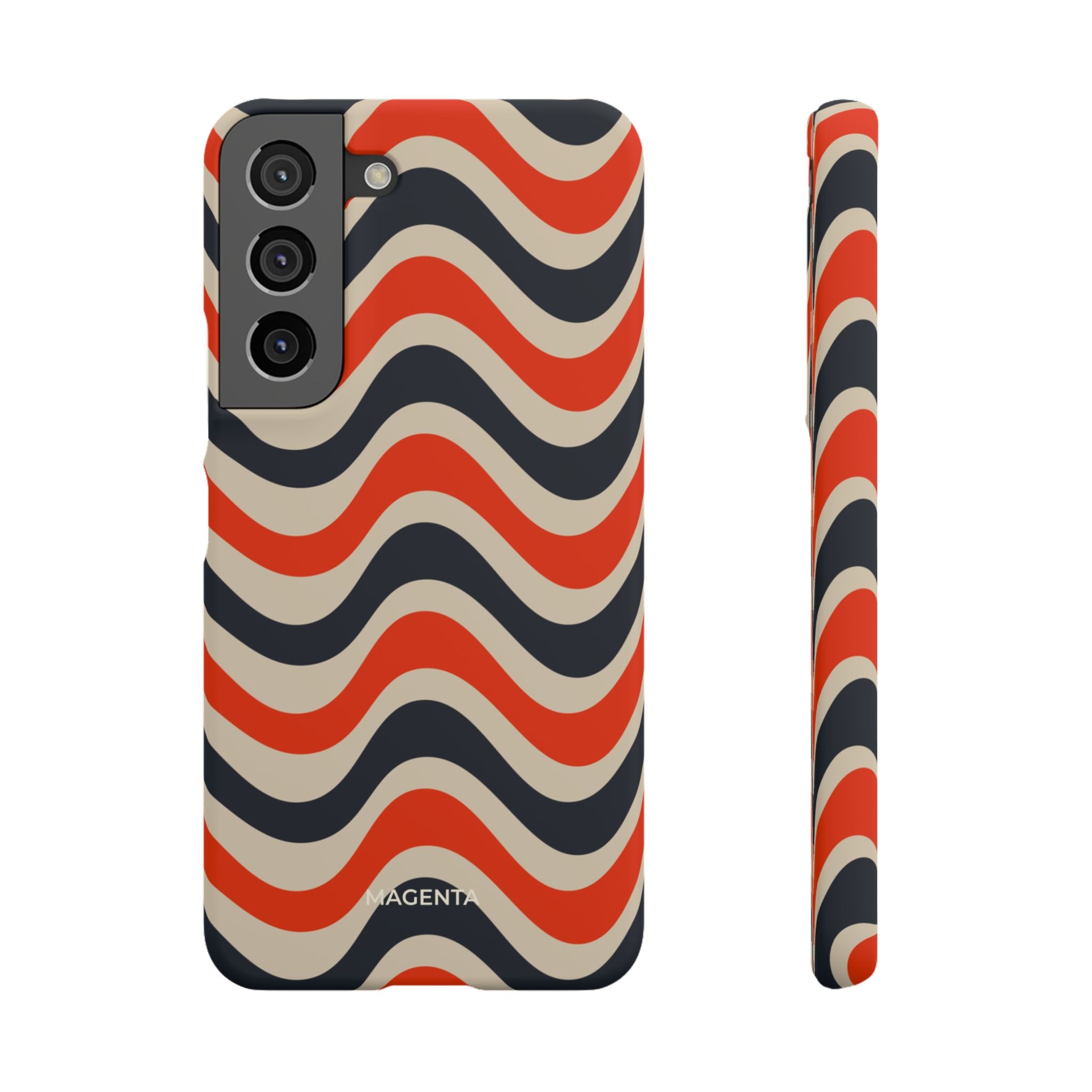 Black & Red Waves Snap Case