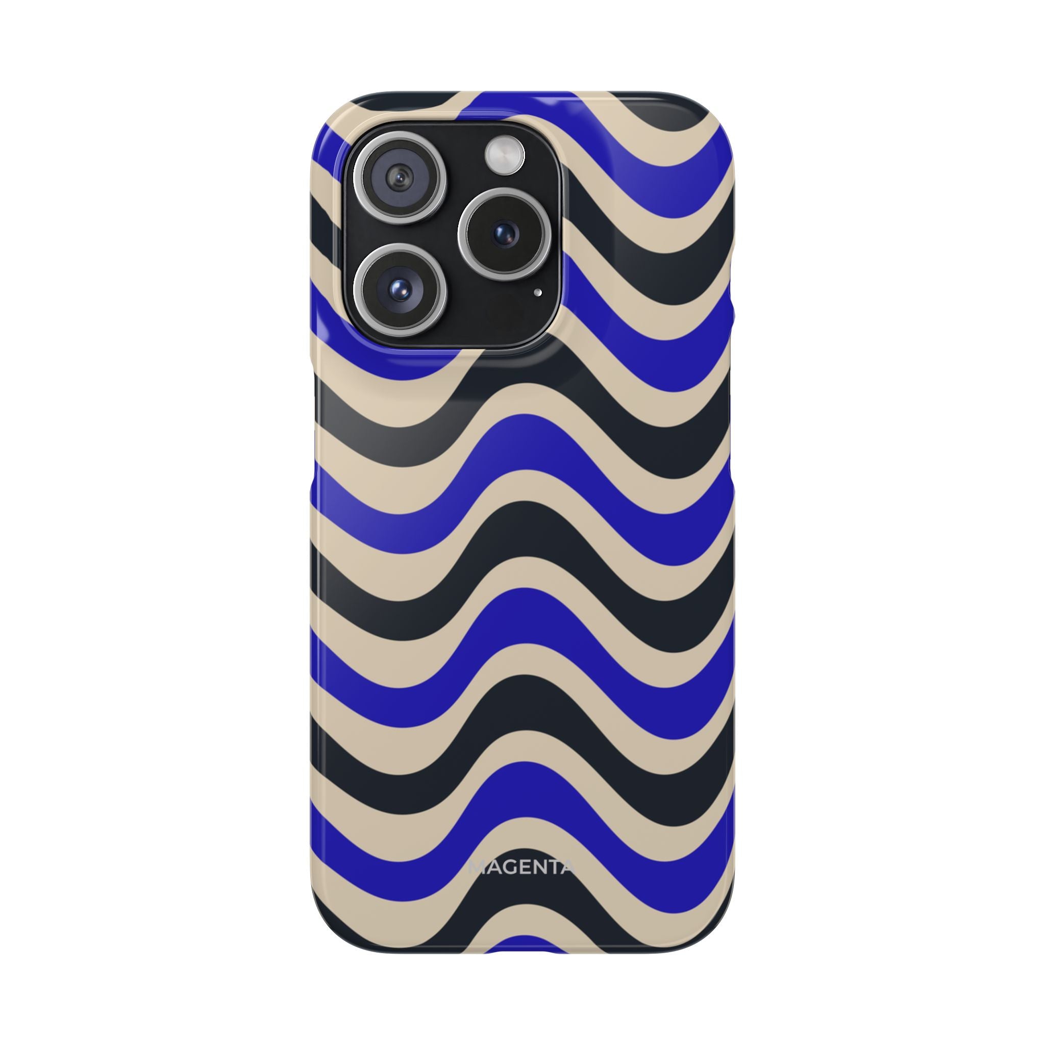 Black & Blue Waves Snap Case
