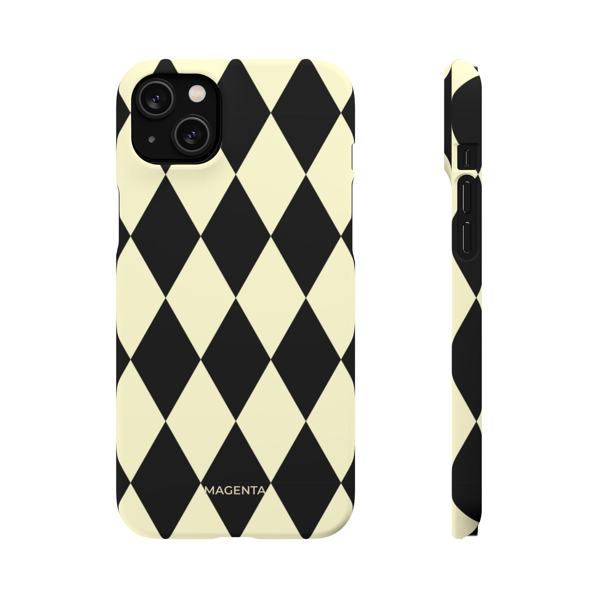 Black & Cream Geometric Snap Case
