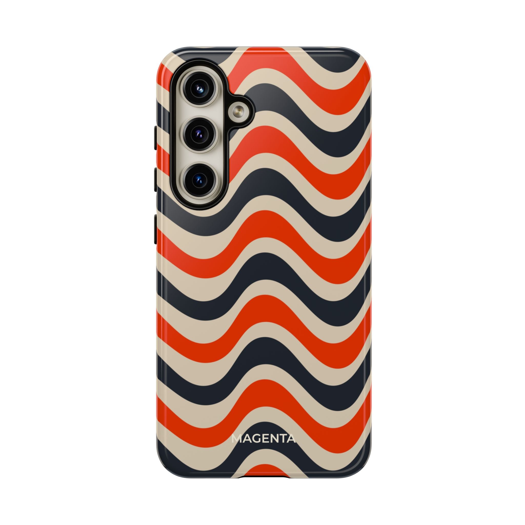 Black & Red Waves Tough Case