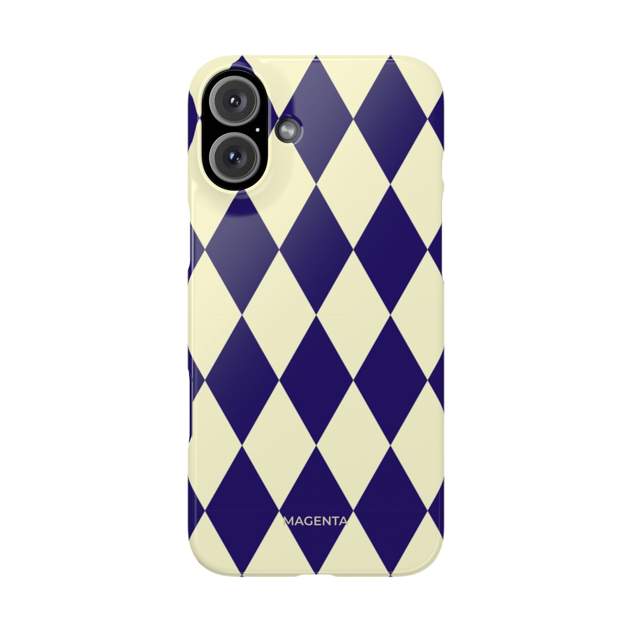 Navy & Cream Geometric Snap Case