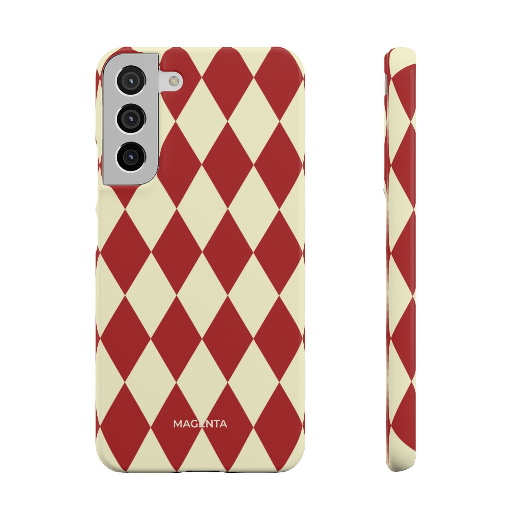 Maroon & Cream Geometric Snap Case