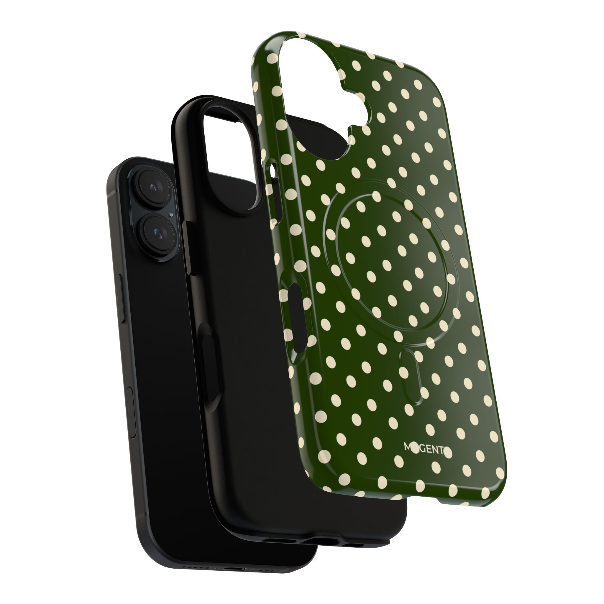 Cream On Dark Olive Tough Magnetic Case