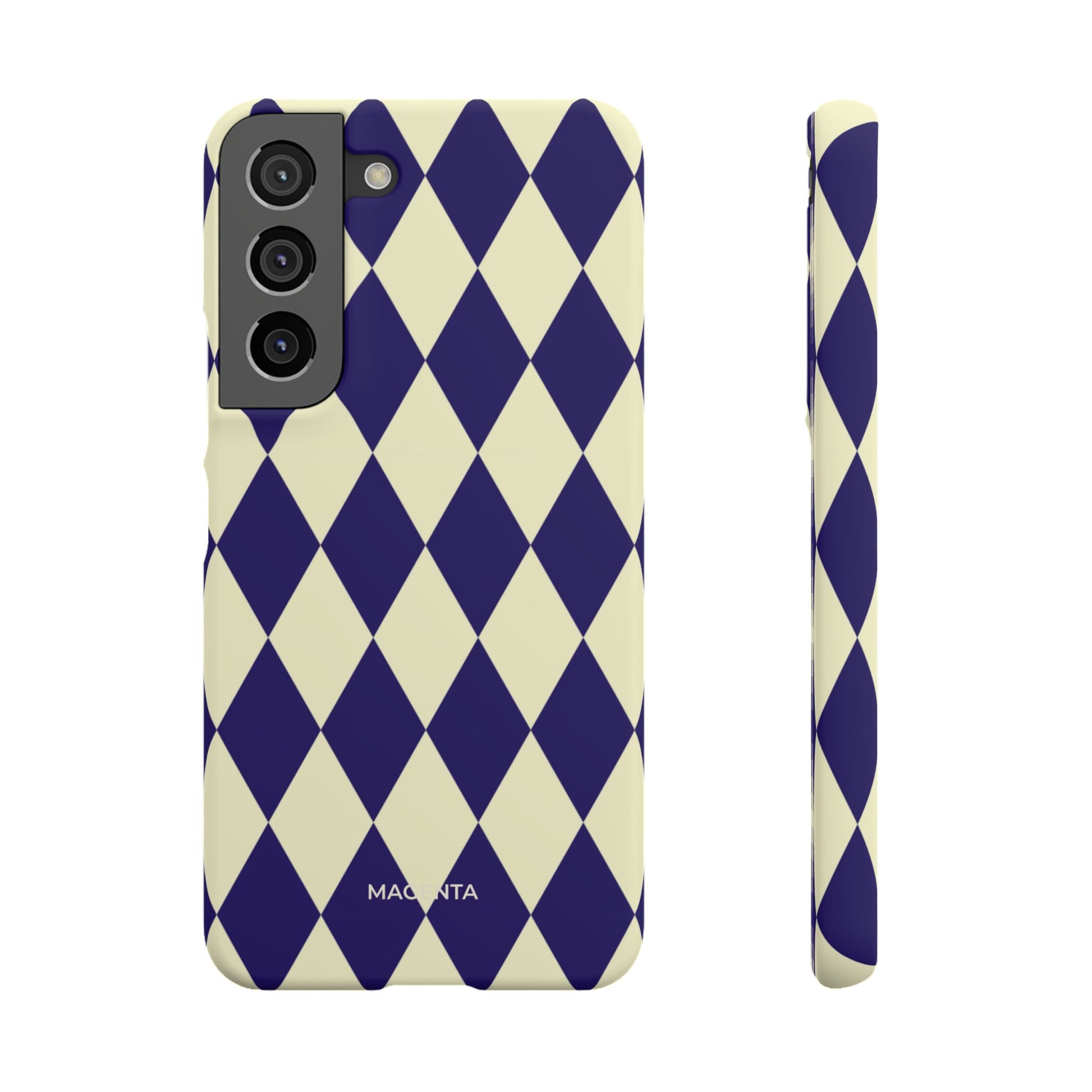 Navy & Cream Geometric Snap Case