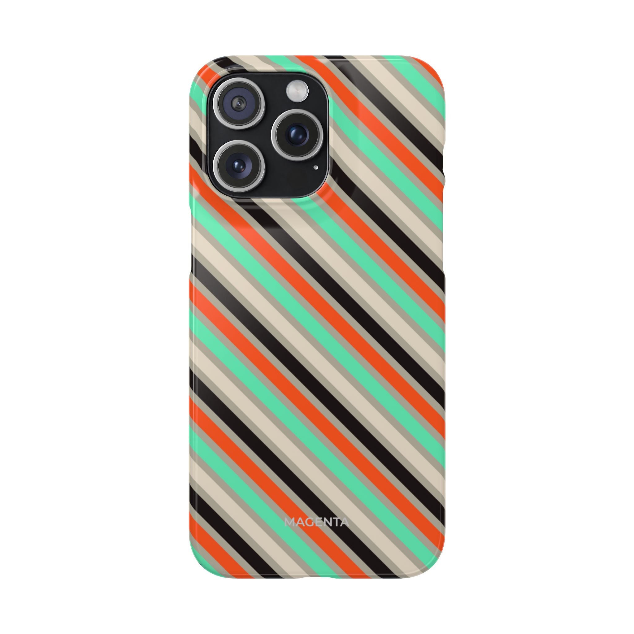 Mint-Coral Stripes Snap Case