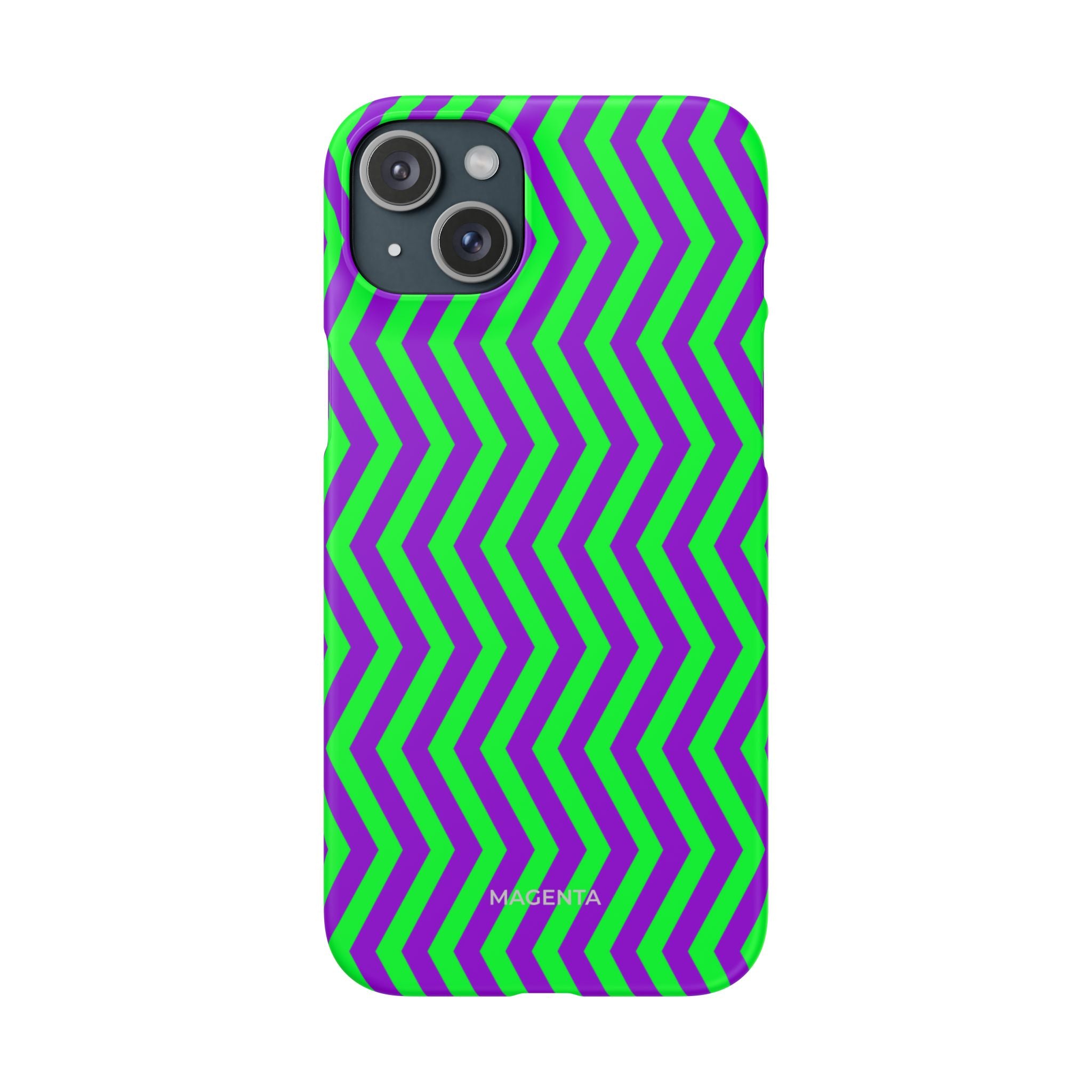 Green Purple Chevron Snap Case