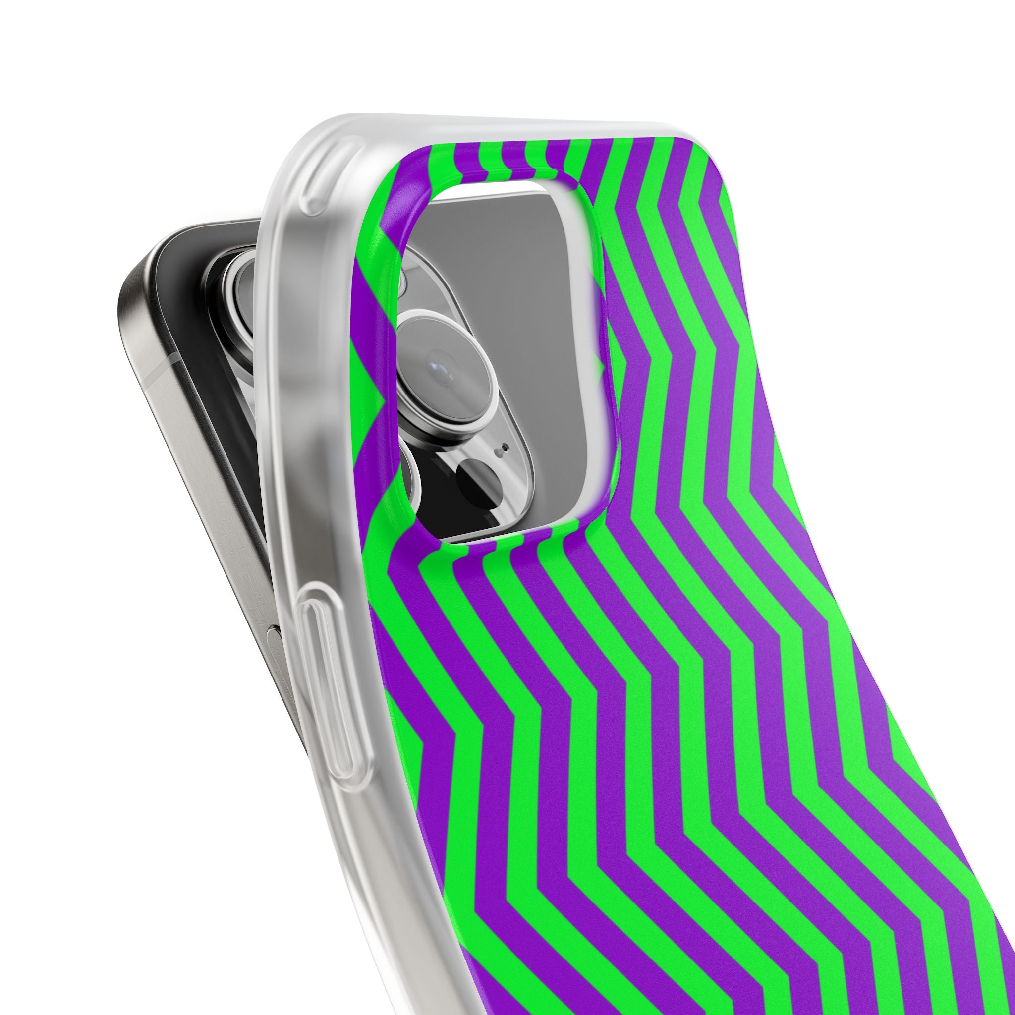 Green Purple Chevron Flexi Case