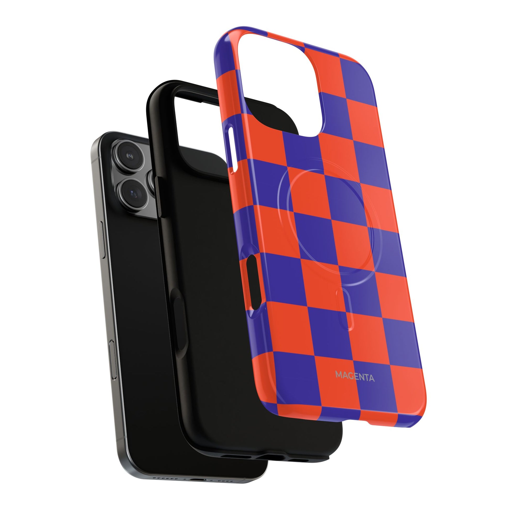 Blue & Orange Checkmate Tough Mag Case