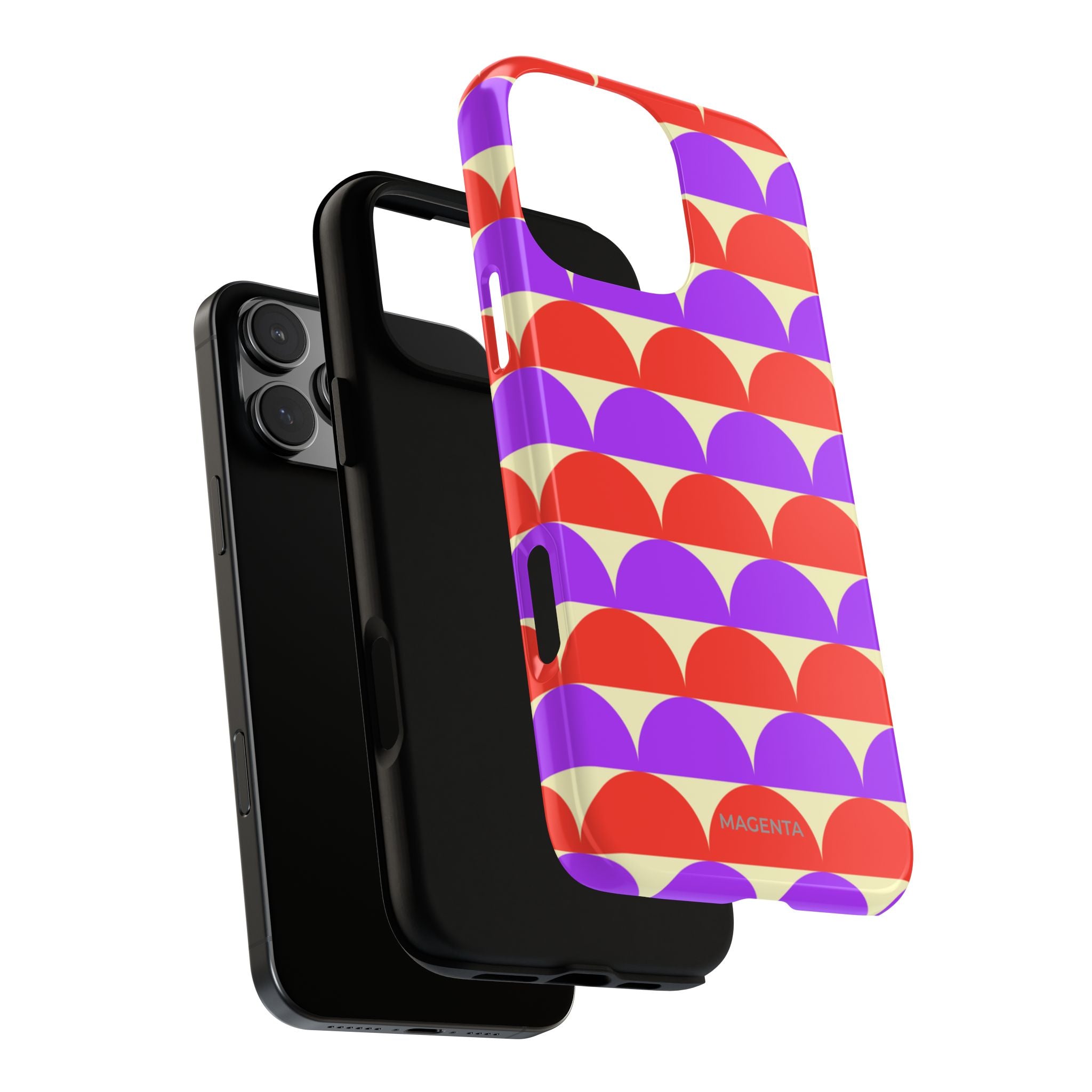 Half-Circles Purple-Red on Cream Tough Case
