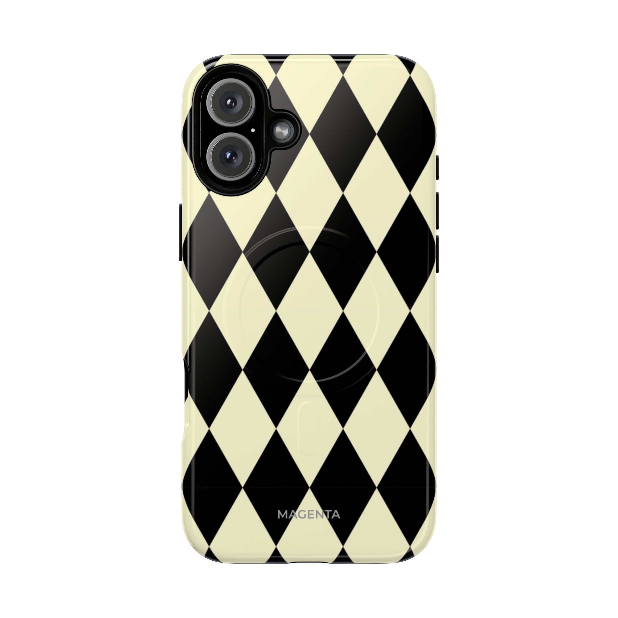 Black & Cream Geometric Tough Magnetic Case