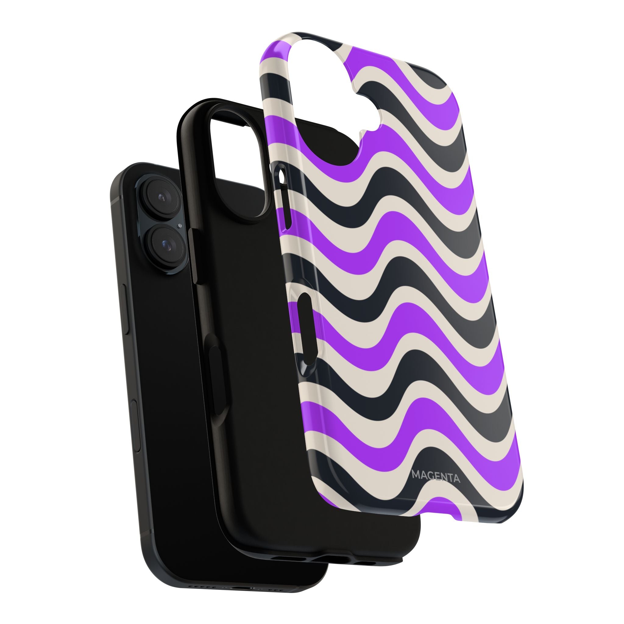 Purple Black Waves Tough Case