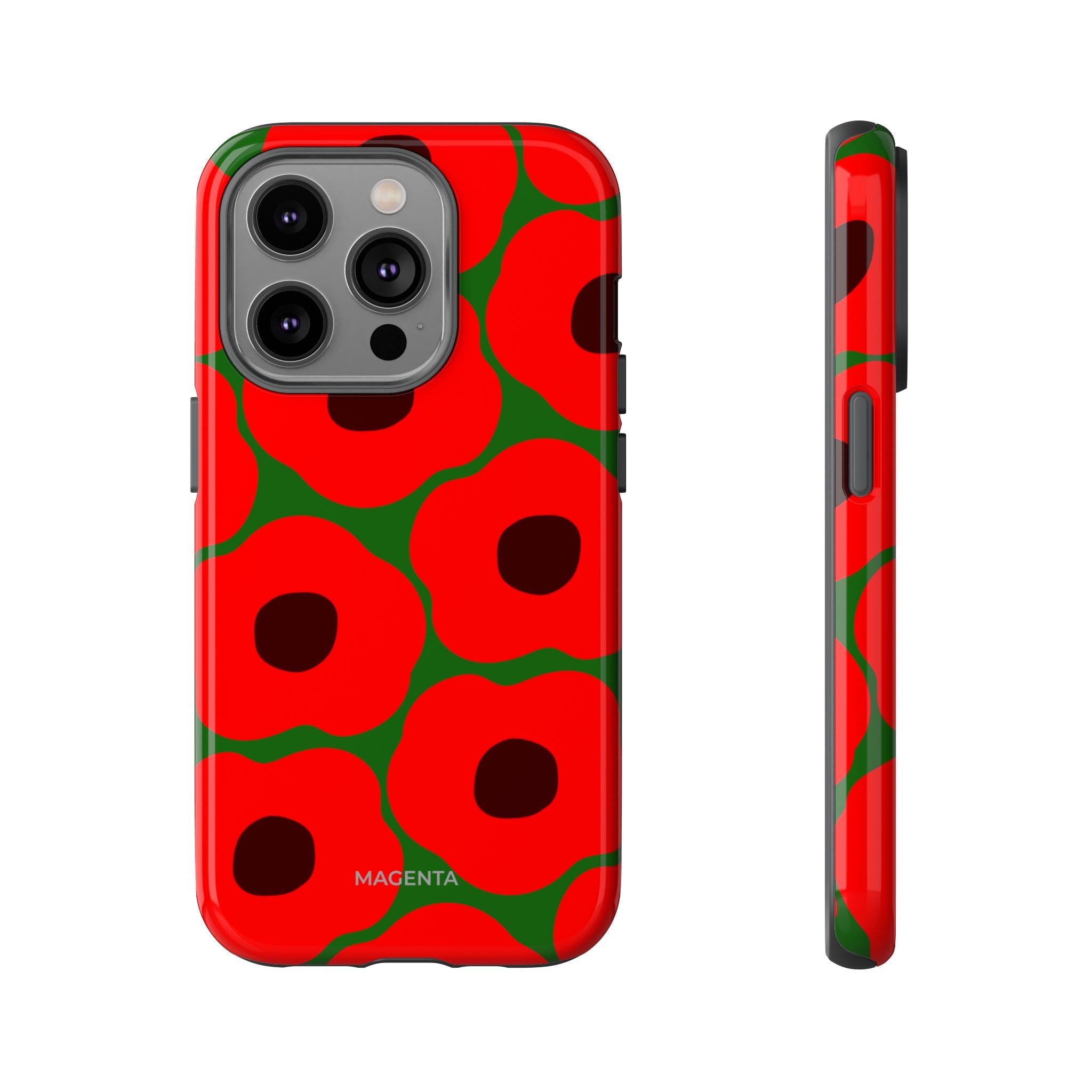 Red Poppy On Deep Green Tough Case