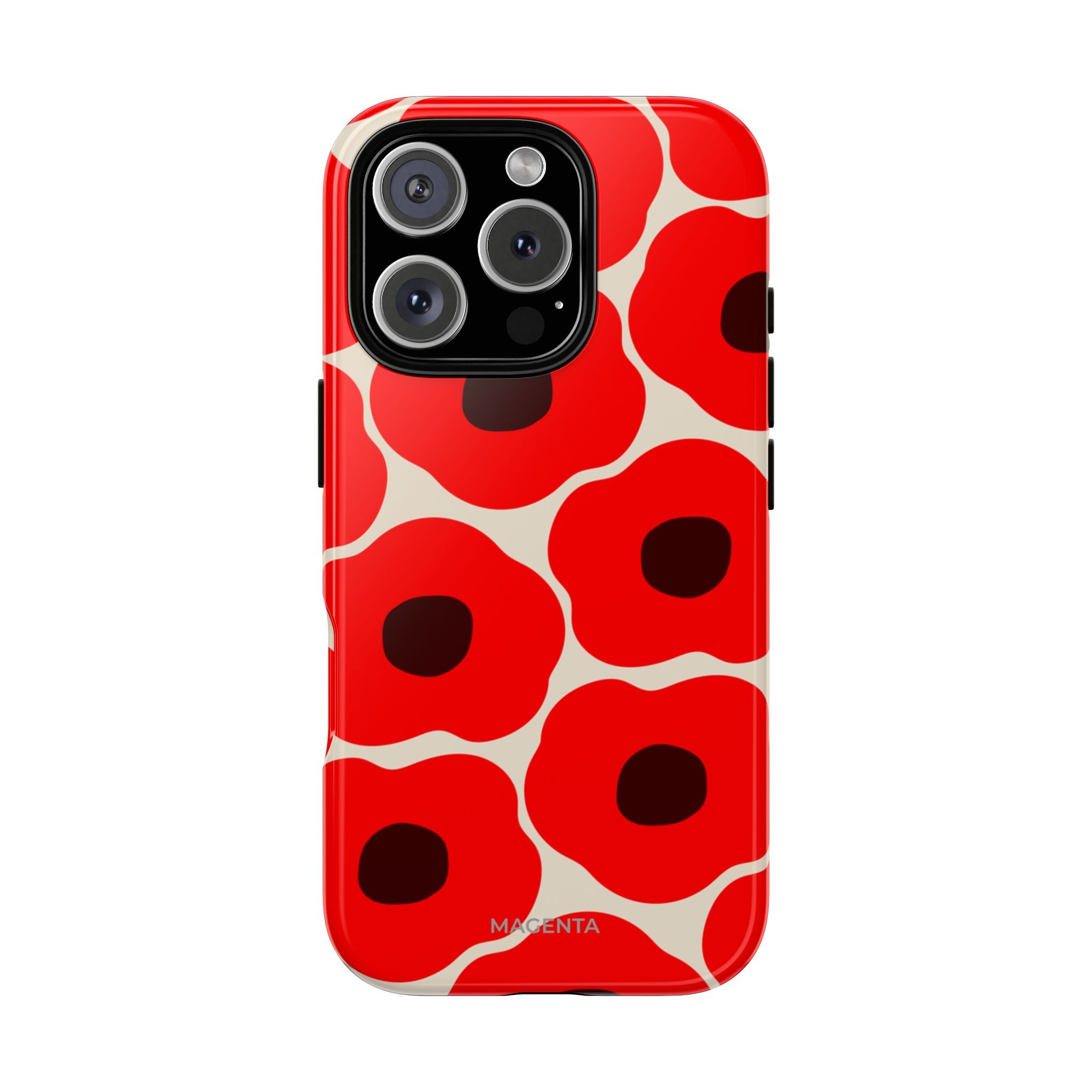 Red Poppy On Cream Tough Case
