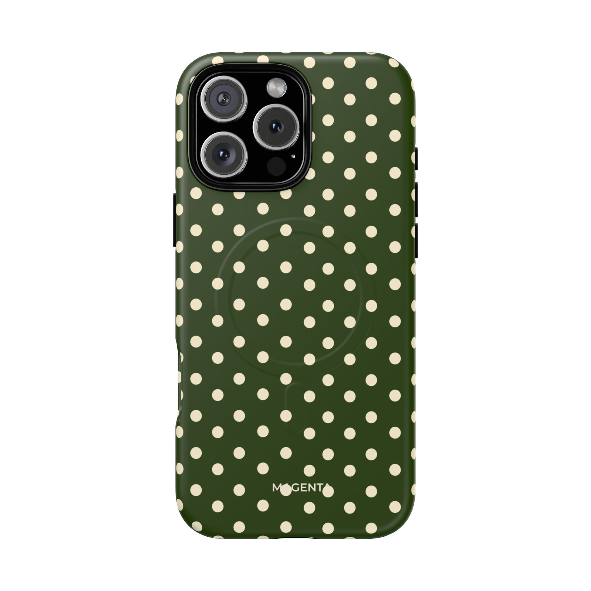 Cream On Dark Olive Tough Magnetic Case