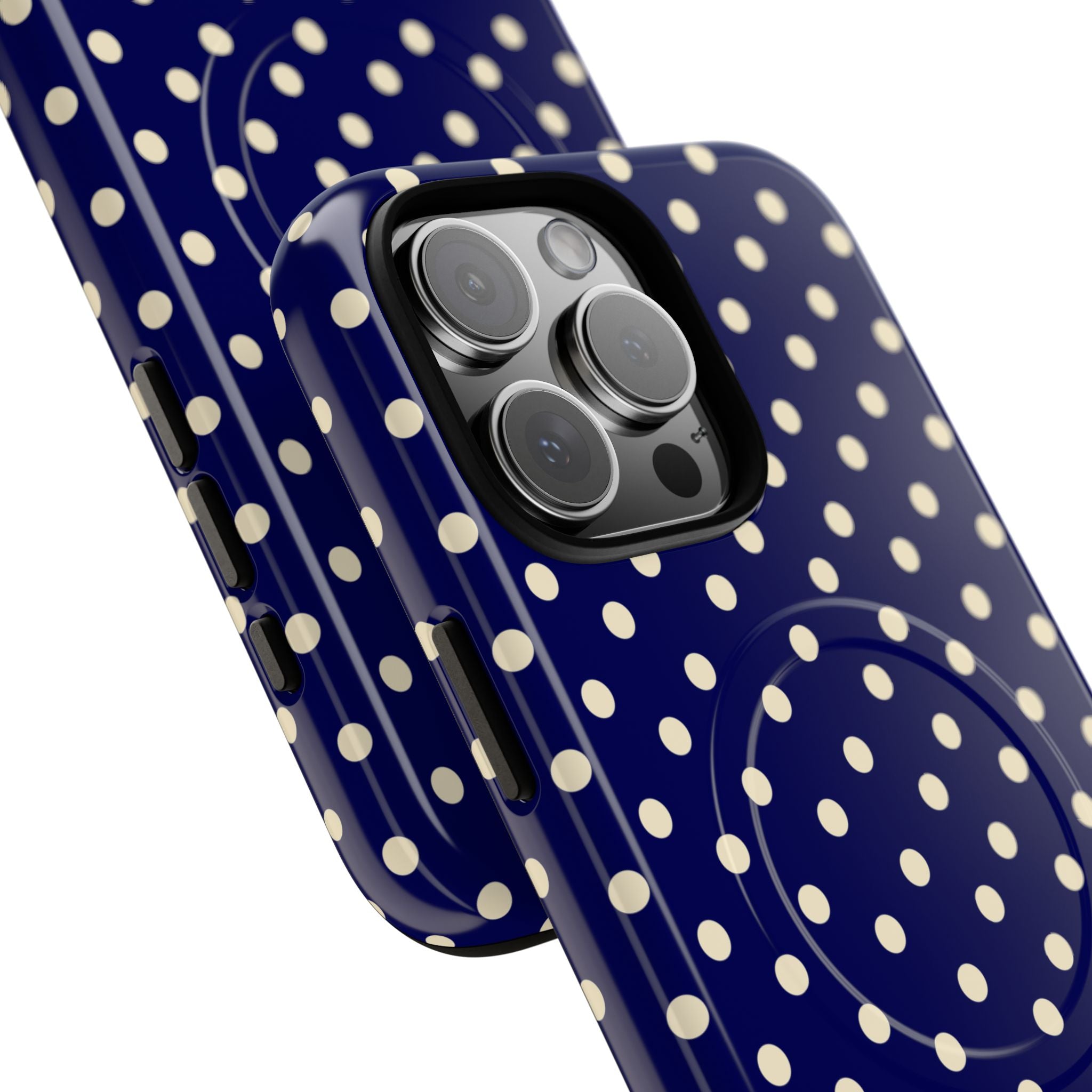 Cream On Navy Tough Magnetic Case