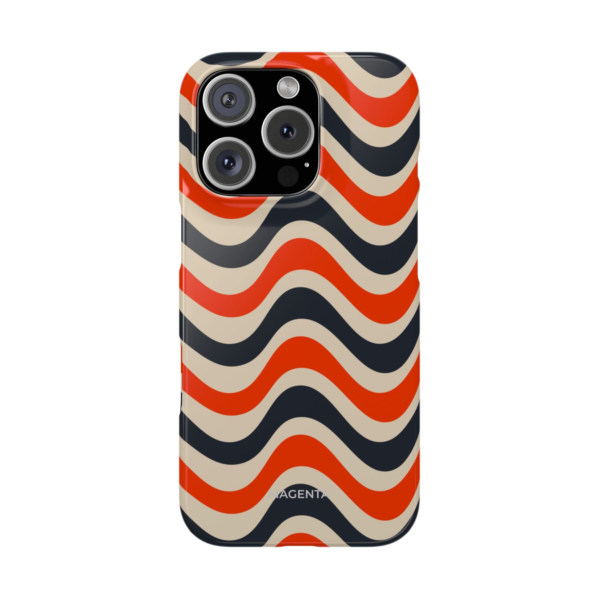 Black & Red Waves Snap Case