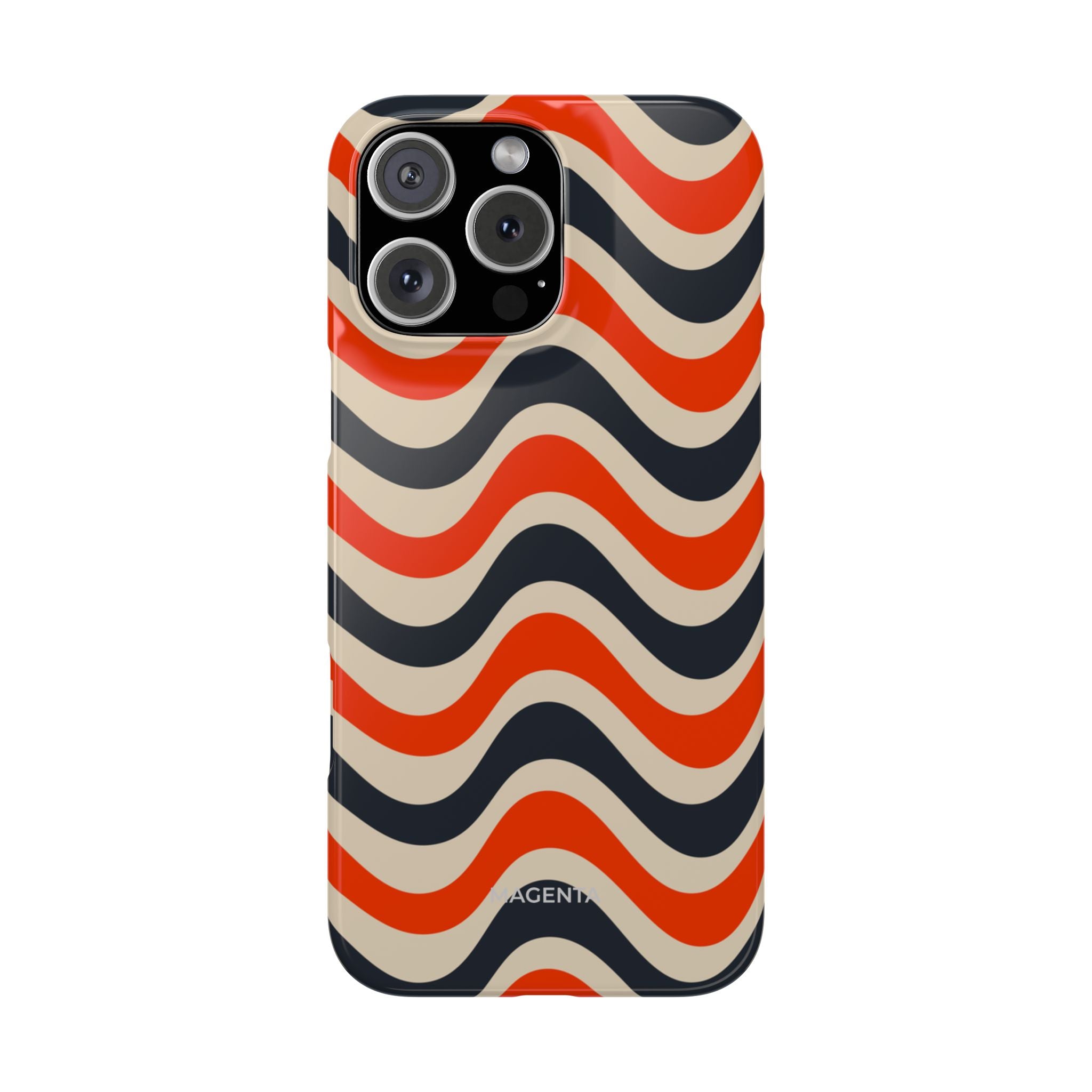 Black & Red Waves Snap Case