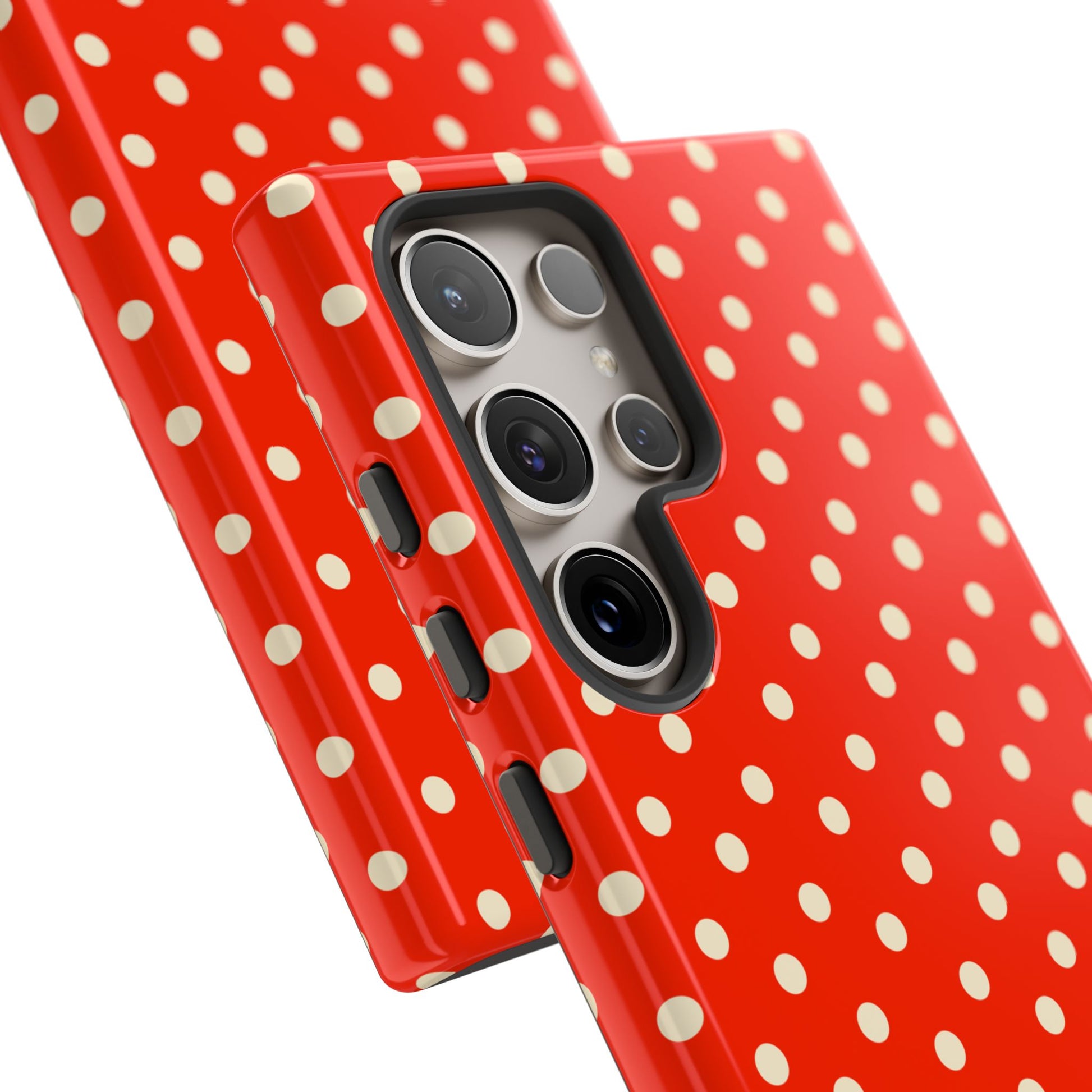 Cream On Scarlet Polka Dot Tough Case