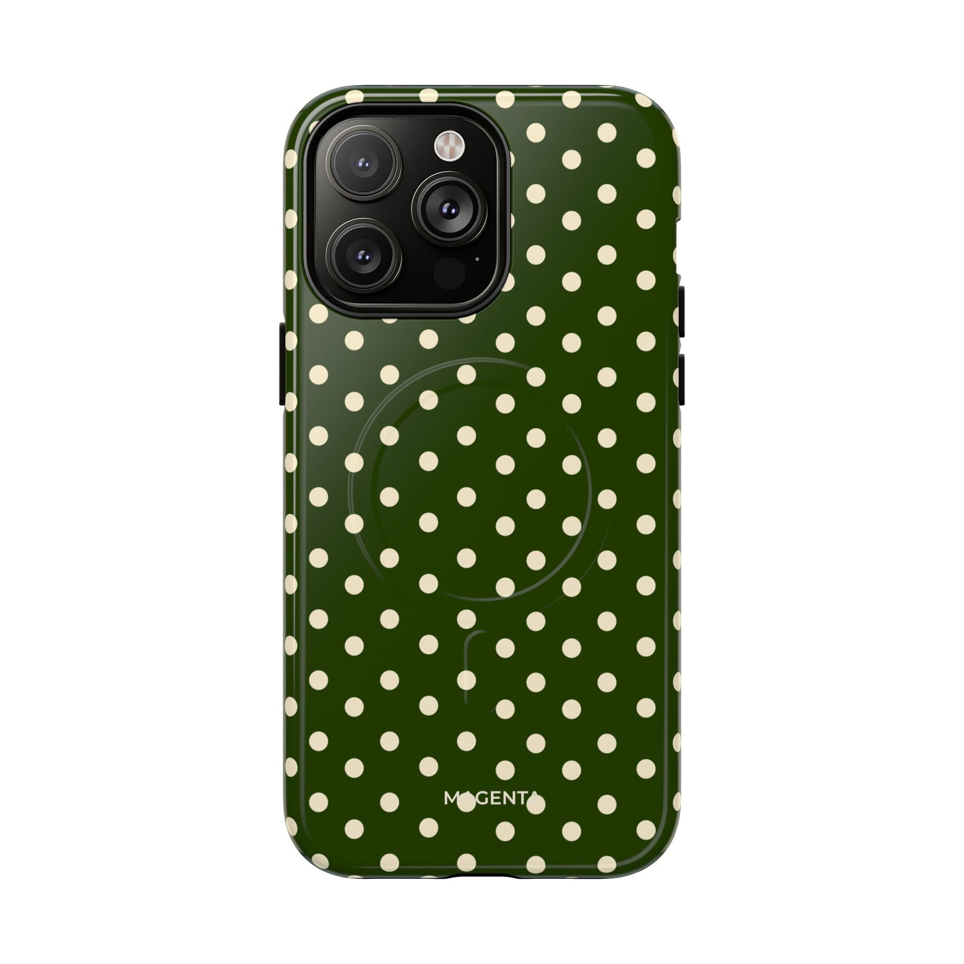 Cream On Dark Olive Tough Magnetic Case