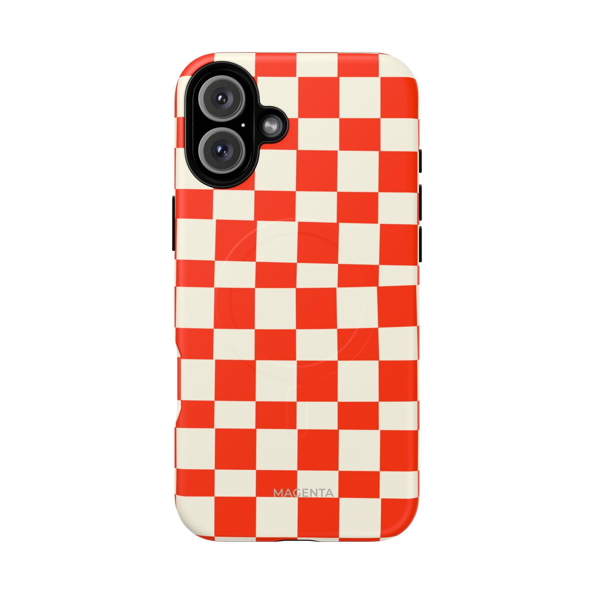 Red & Off White Check Tough Magnetic Case