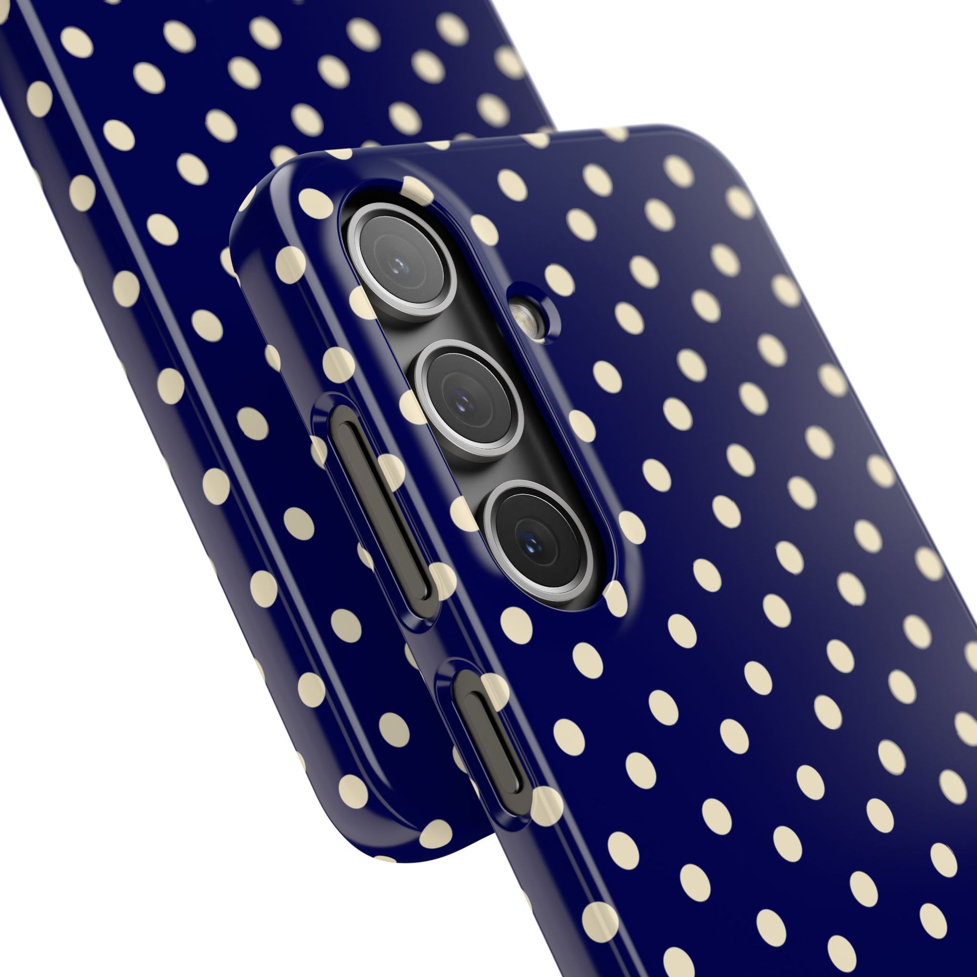 Cream On Navy Polka Dot Snap Case