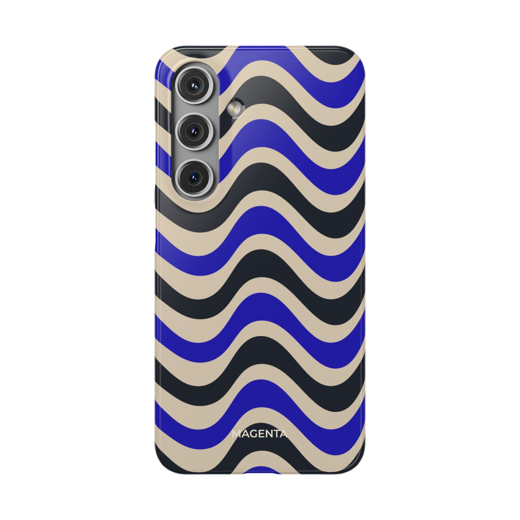Black & Blue Waves Snap Case