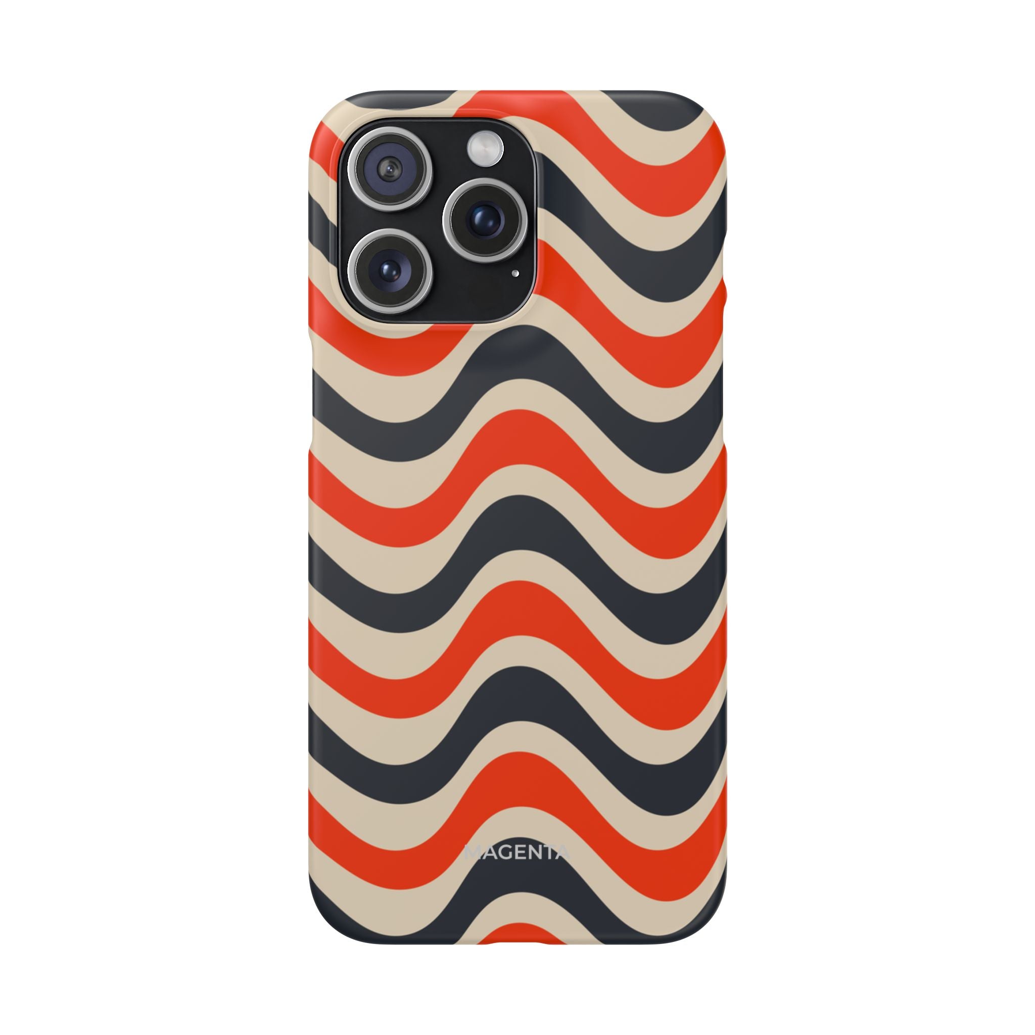 Black & Red Waves Snap Case