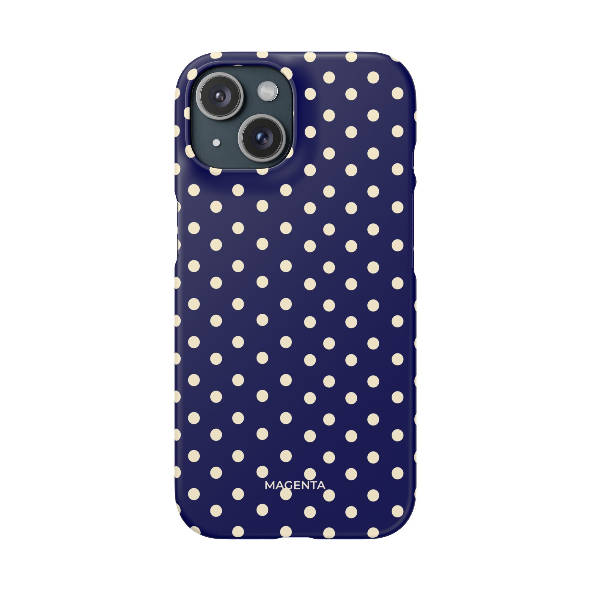 Cream on Navy Polka Dot Snap Case