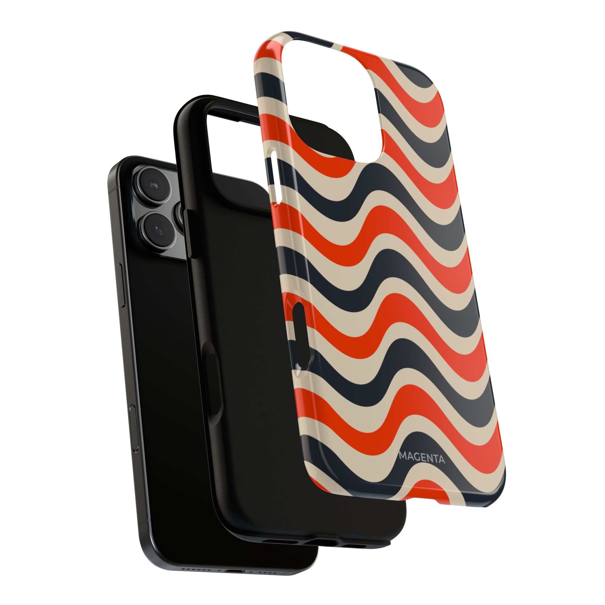 Black & Red Waves Tough Case