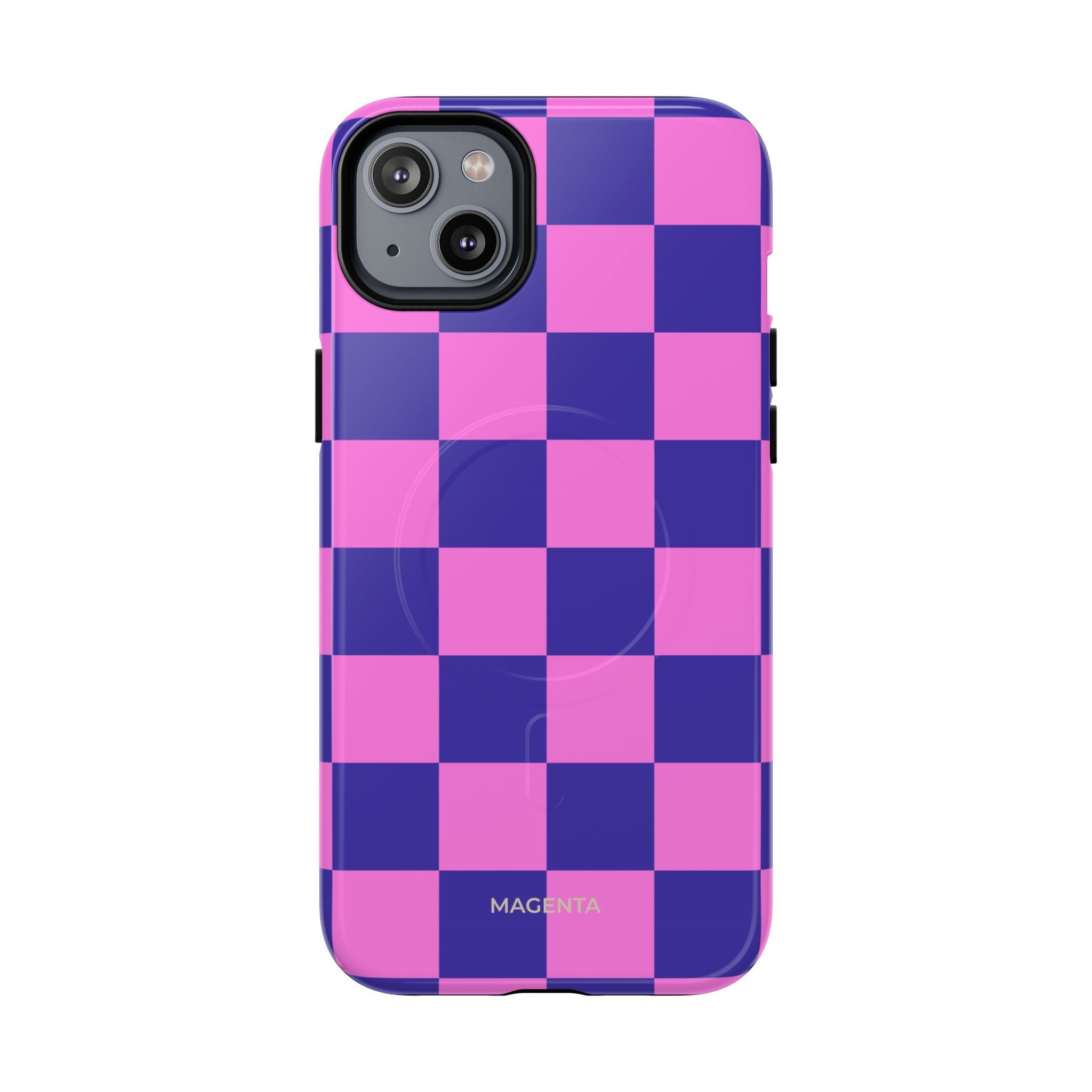 Pink & Blue Checkmate Tough Mag Case