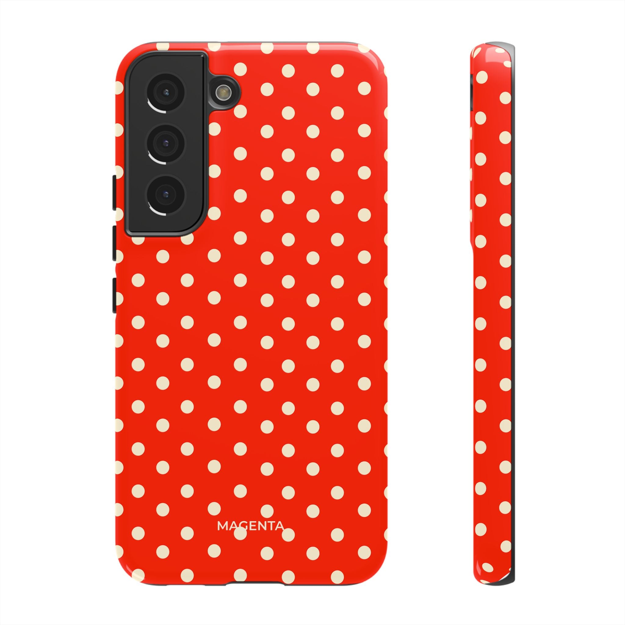 Cream On Scarlet Polka Dot Tough Case