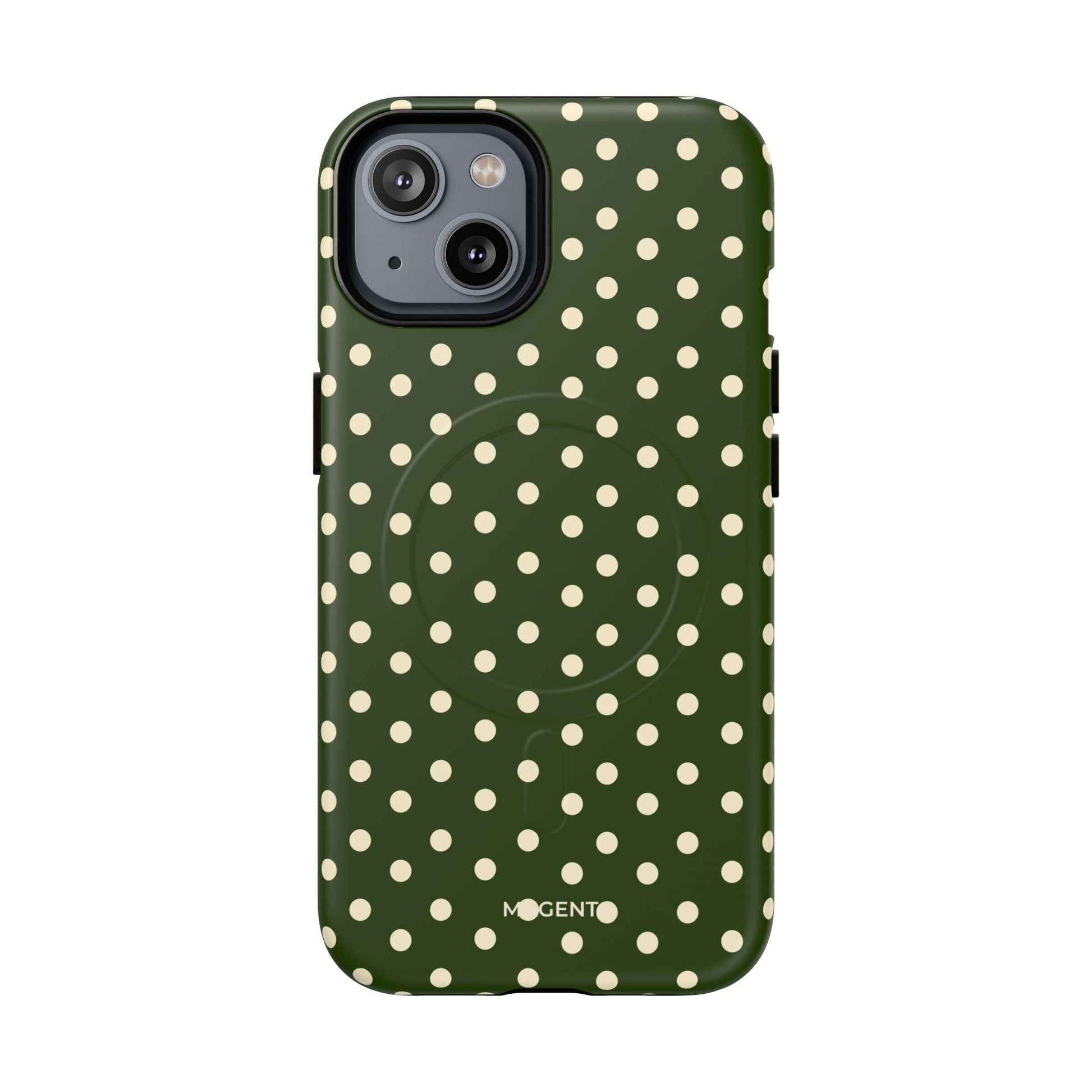 Cream On Dark Olive Tough Magnetic Case