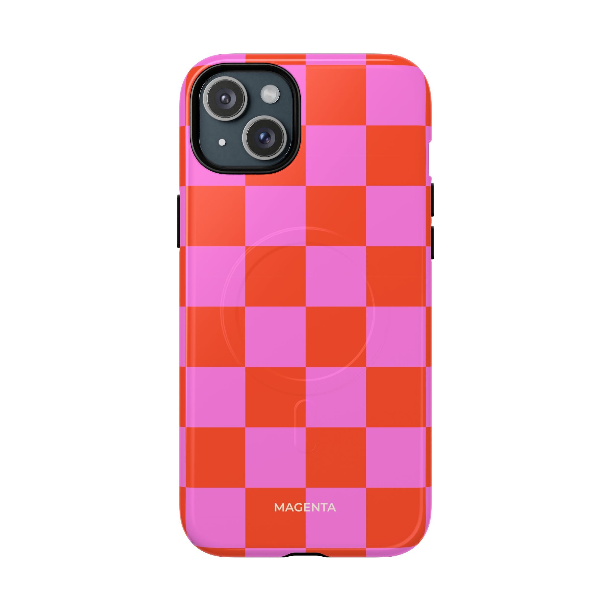 Pink & Orange Checkmate Tough Mag Case